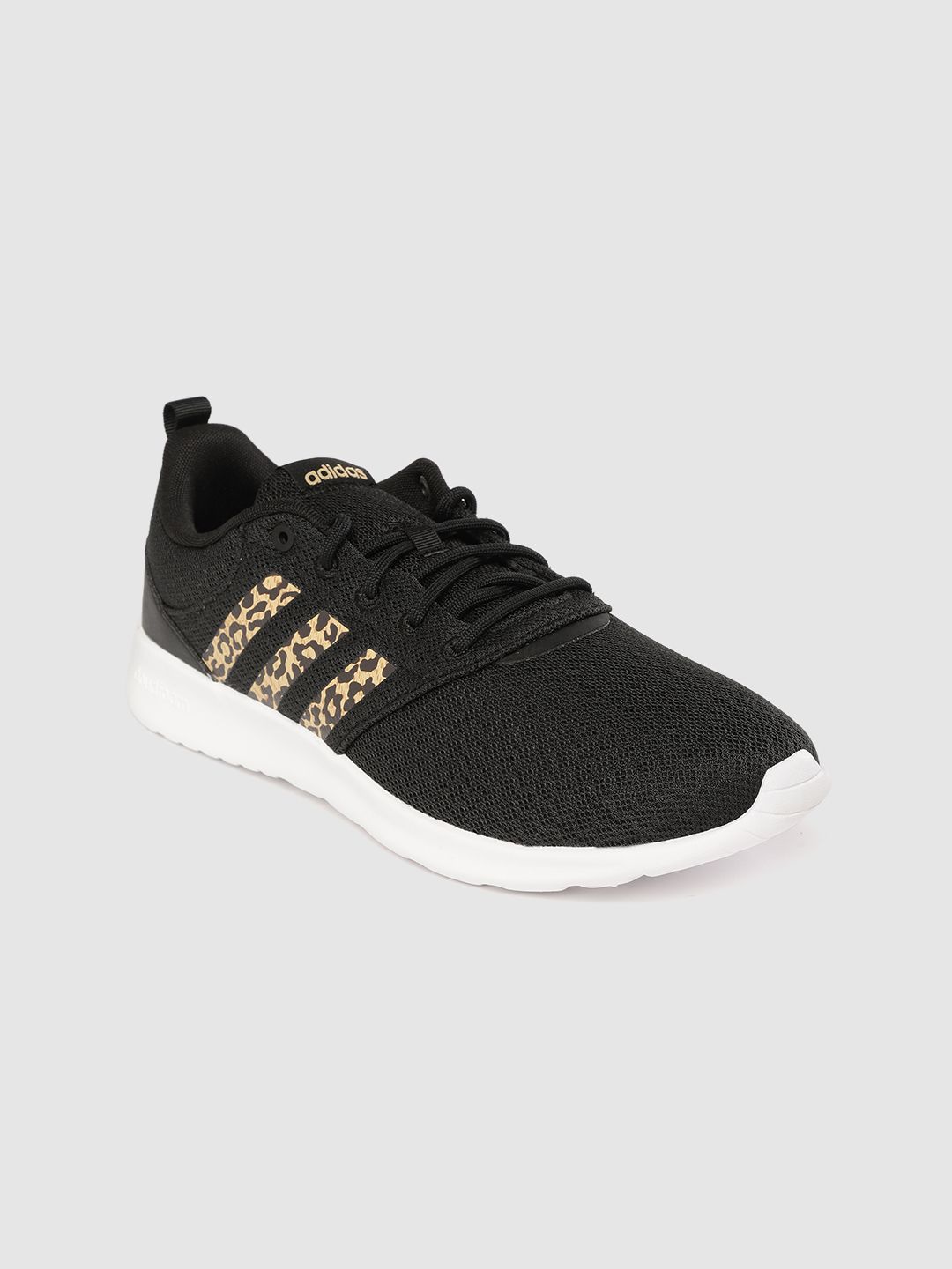 ADIDAS Women Black & Brown QT Racer 2.0 Knitted Running Shoes Price in India