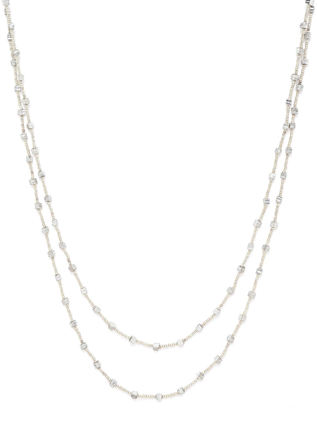 RICHEERA Women Silver-Plated Layered Beaded Necklace Price in India