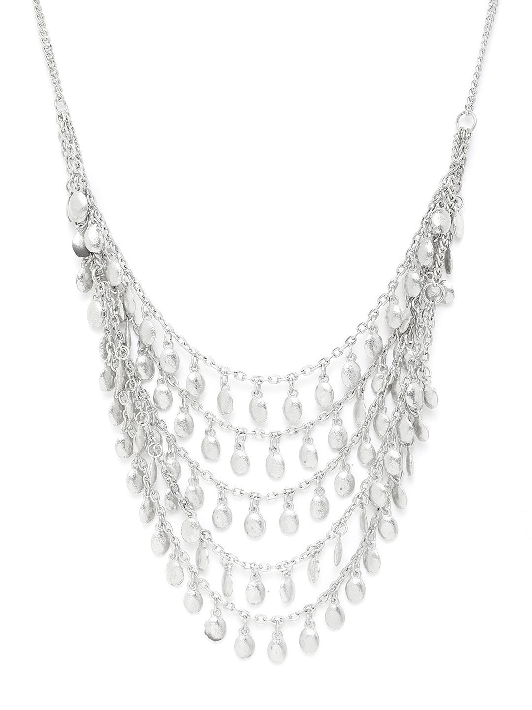 RICHEERA Silver-Plated Layered Necklace Price in India