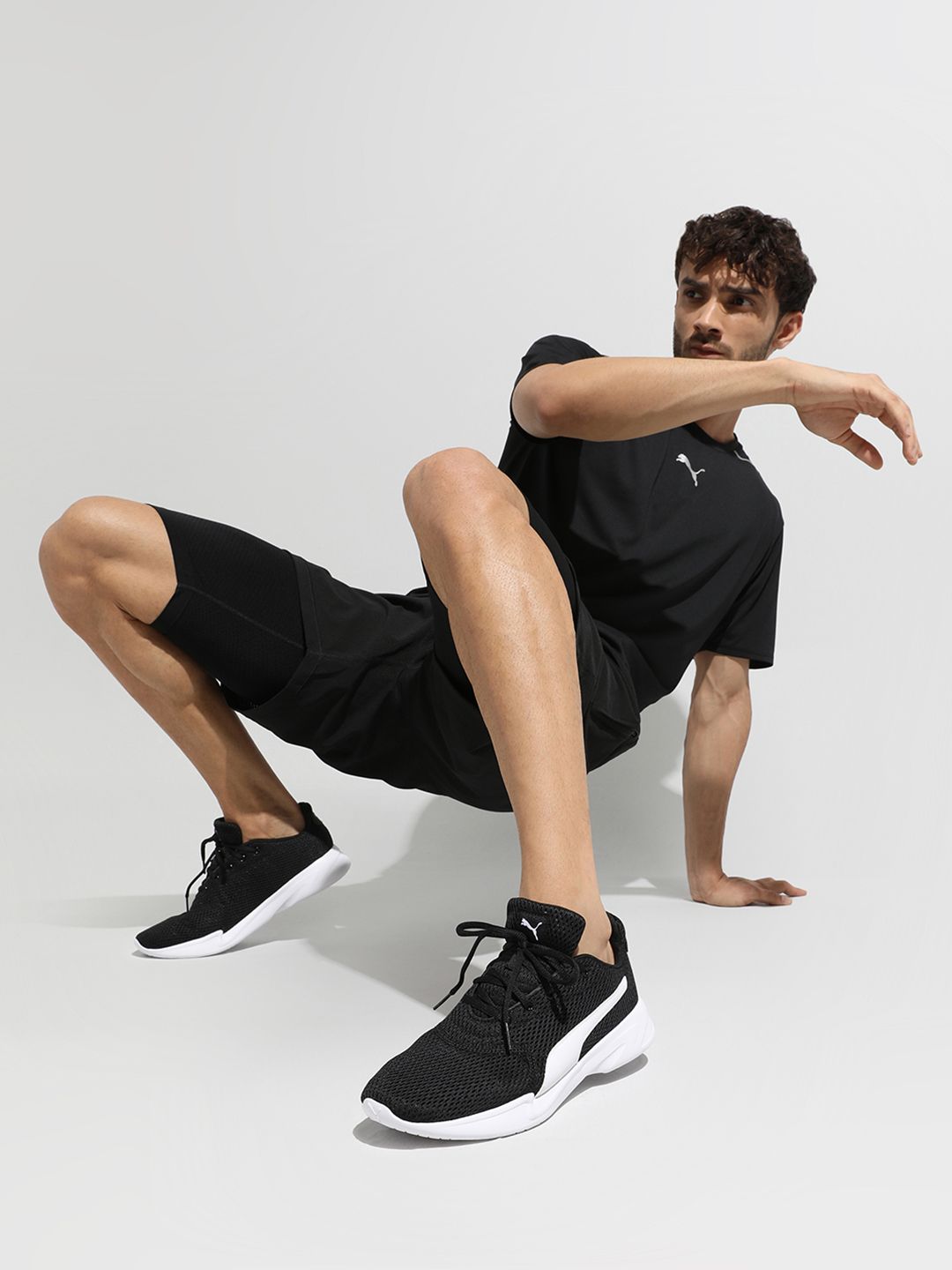 Puma Unisex Black & White Mesh Brujas Running Shoes Price in India