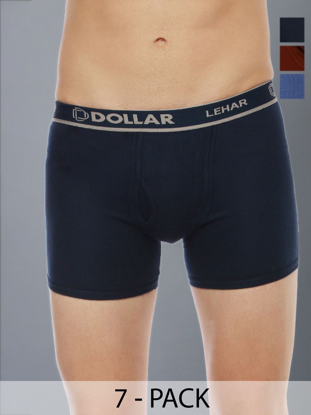 Dollar Lehar Mens Combed Cotton Trunk - Pack of 7 - Assorted