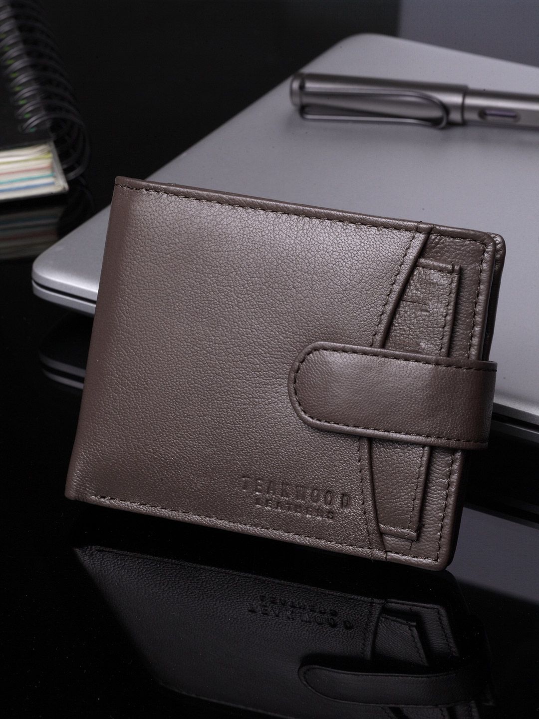 Teakwood Leathers Men Solid RFID Protected Genuine Leather Two Fold Wallet