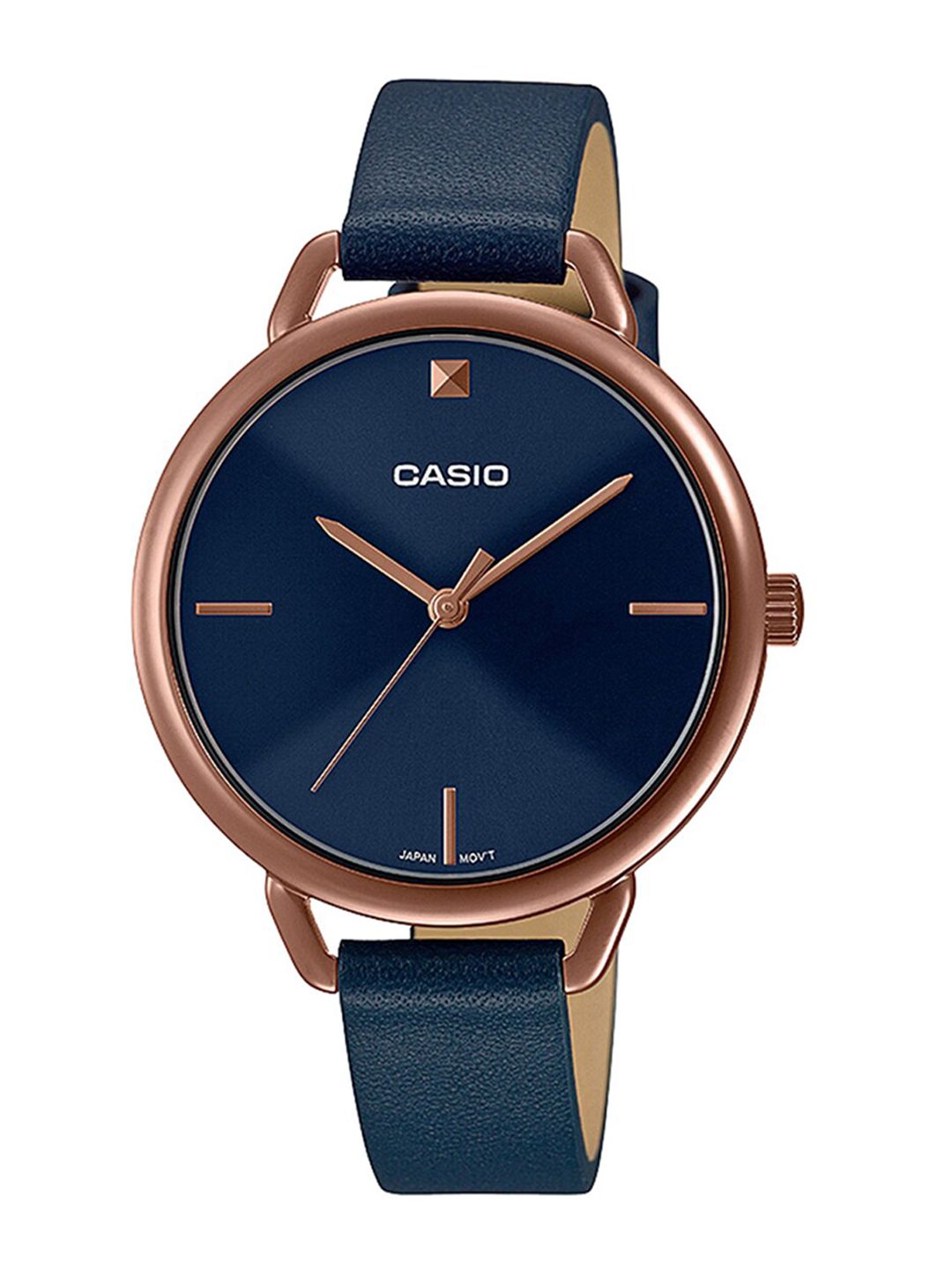 Buy CASIO Enticer Ladies Navy Blue Leather Analogue Watch A1814