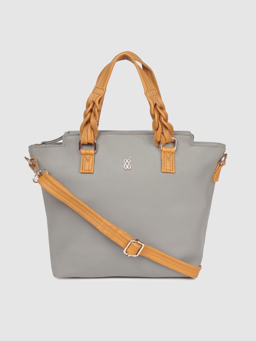 Baggit Grey Solid Handheld Bag Price in India