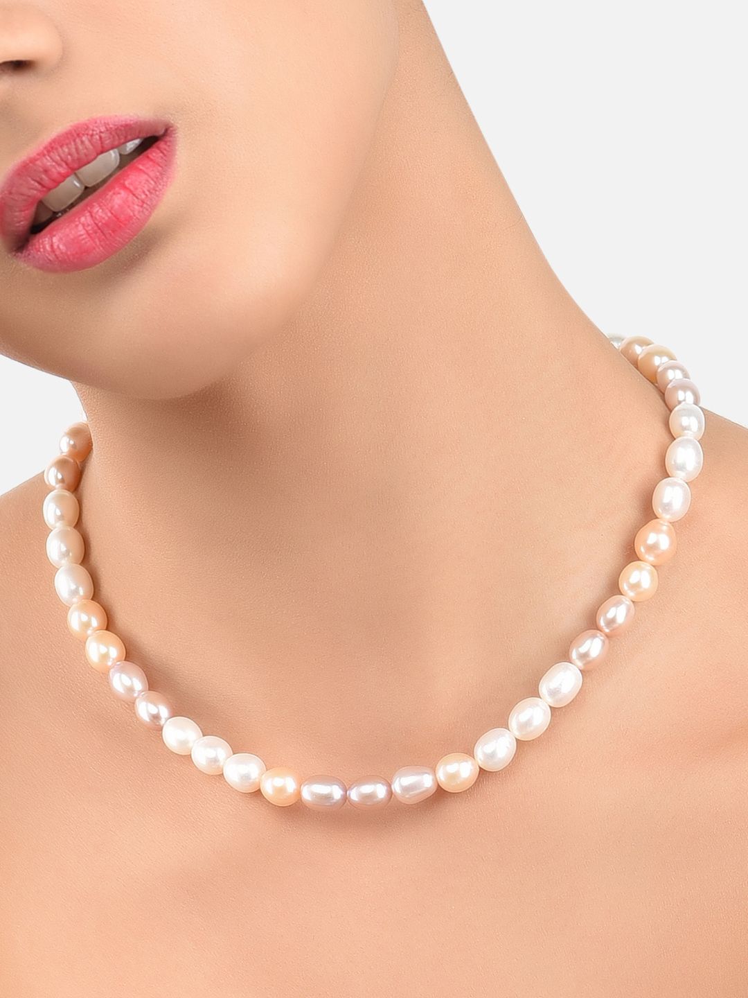 Zaveri Pearls Fresh Water Rice Pearls 8-9mm AAA+ Quality Necklace Price in India