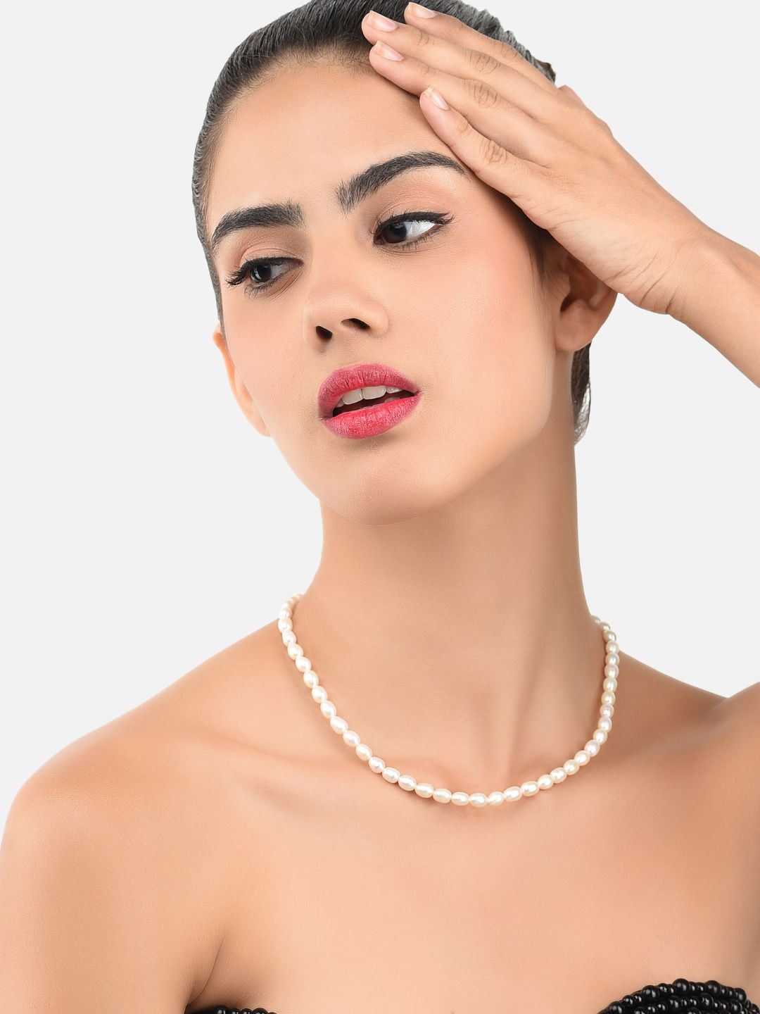 Zaveri Pearls Fresh Water Rice Pearls 5-6mm AAA+ Quality Necklace Price in India