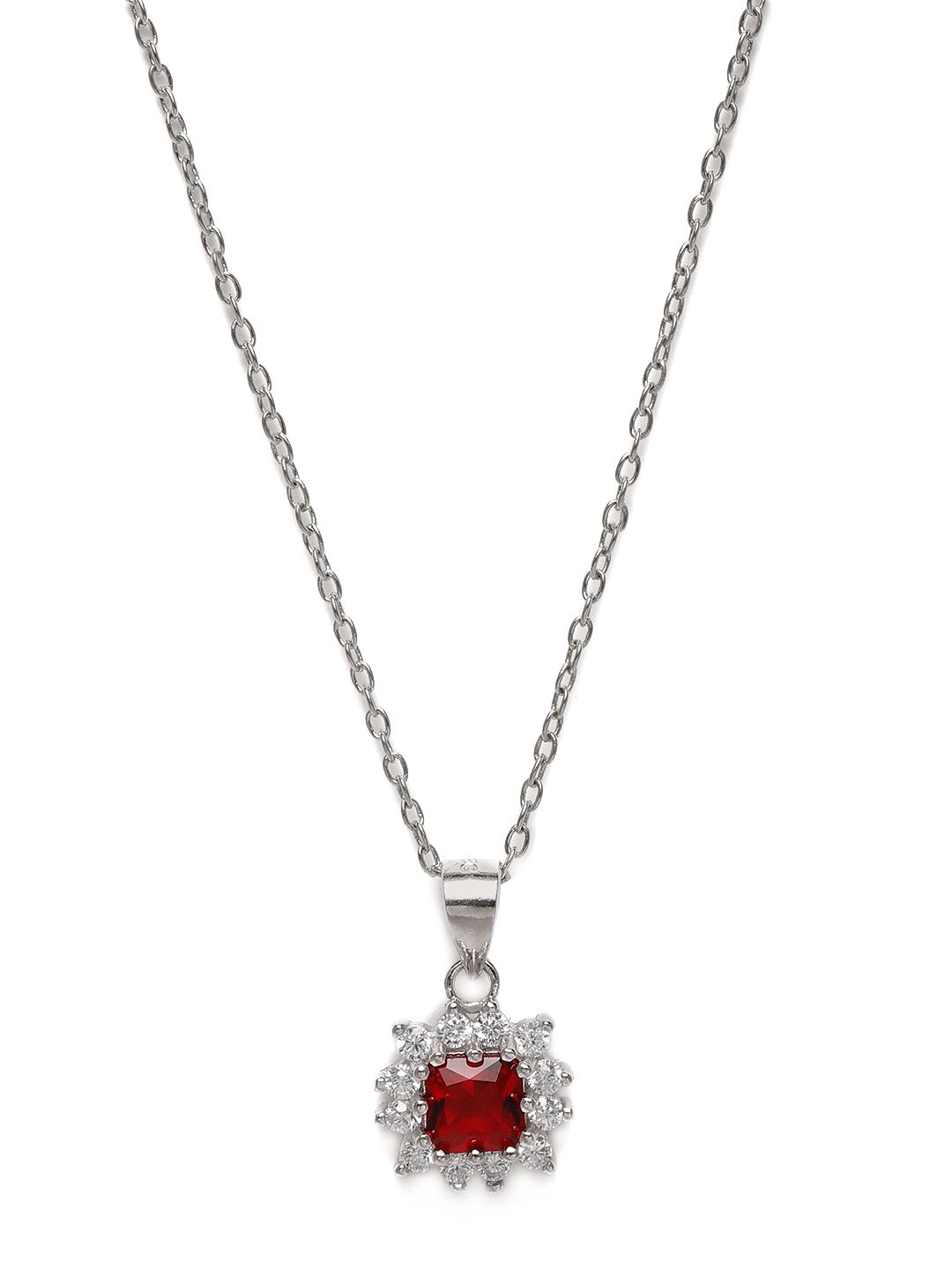 GIVA 925 Sterling Silver Rhodium-Plated Necklace Price in India