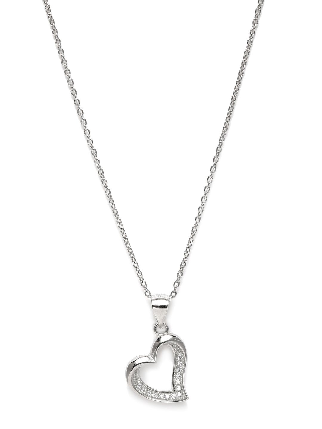 GIVA 925 Sterling Silver Rhodium-Plated Necklace Price in India