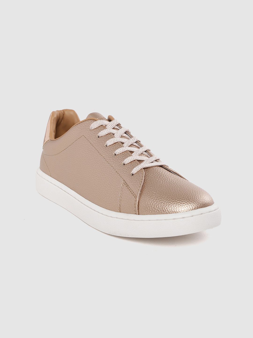 Allen Solly Women Rose Gold-Toned Solid Sneakers Price in India