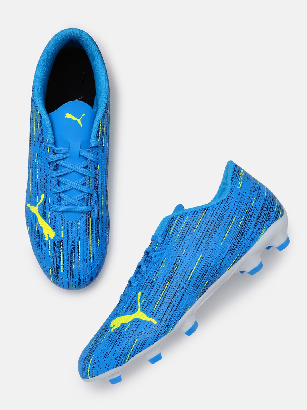 Puma Men Blue & Yellow ULTRA 4.2 FG/AG Football Shoes