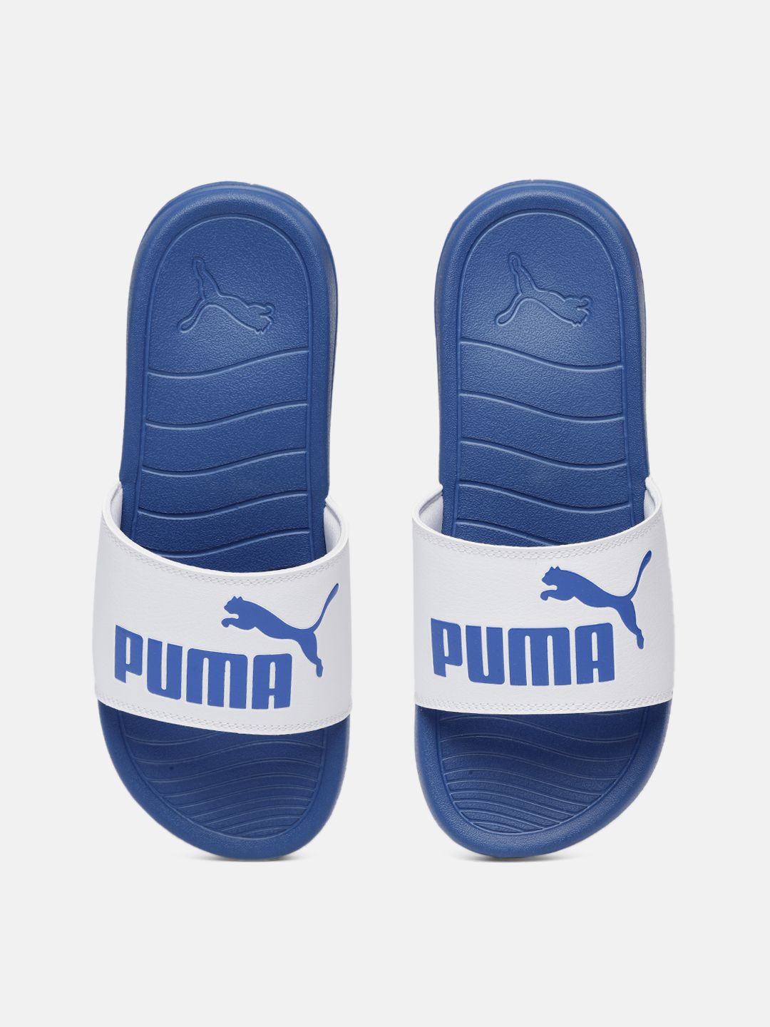 Puma Unisex Blue & White Printed Popcat 20 Sliders Price in India
