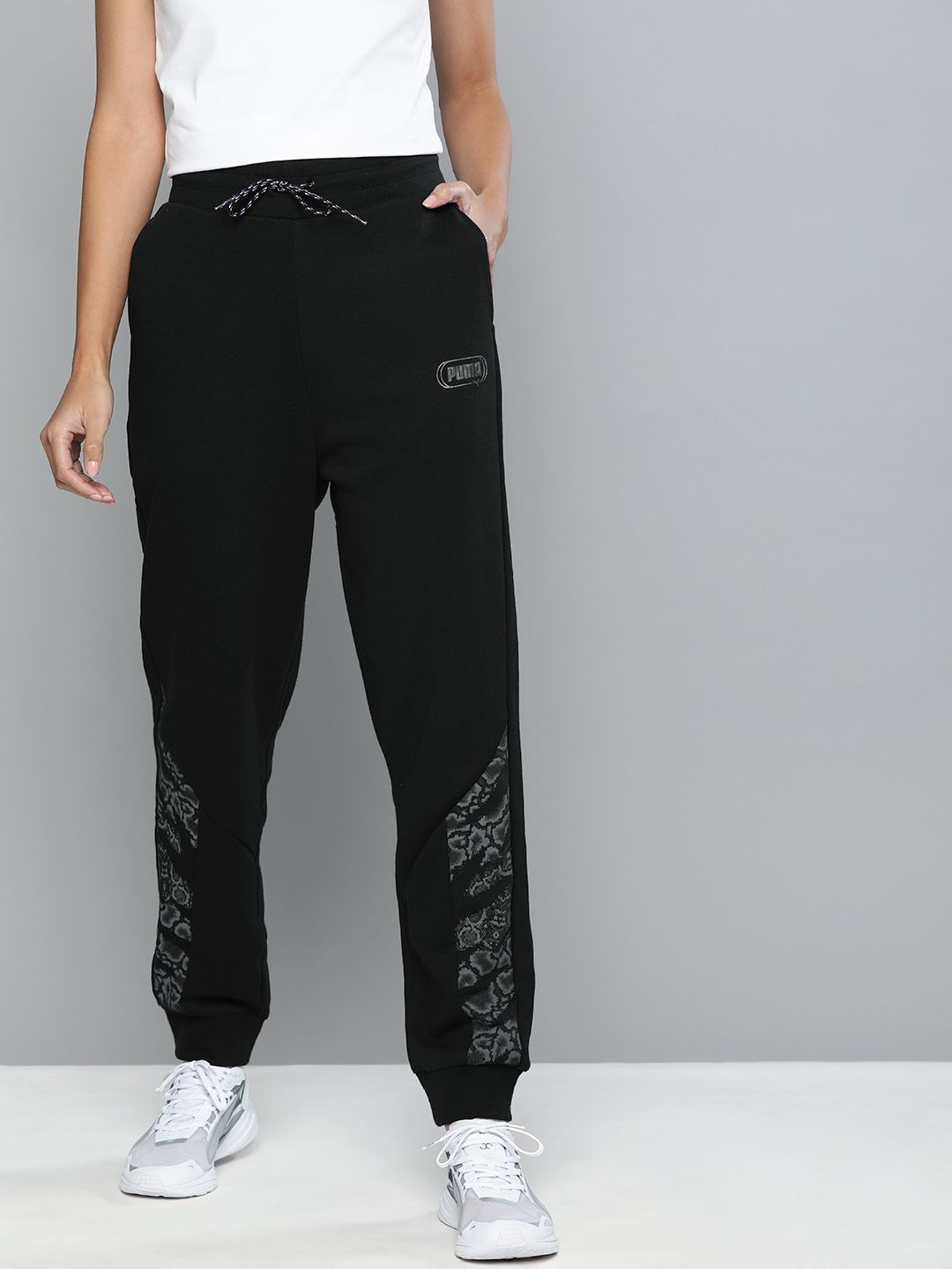 Puma Women Black Solid Regular Fit Rebel High Waist Pants TR cl Joggers Price in India