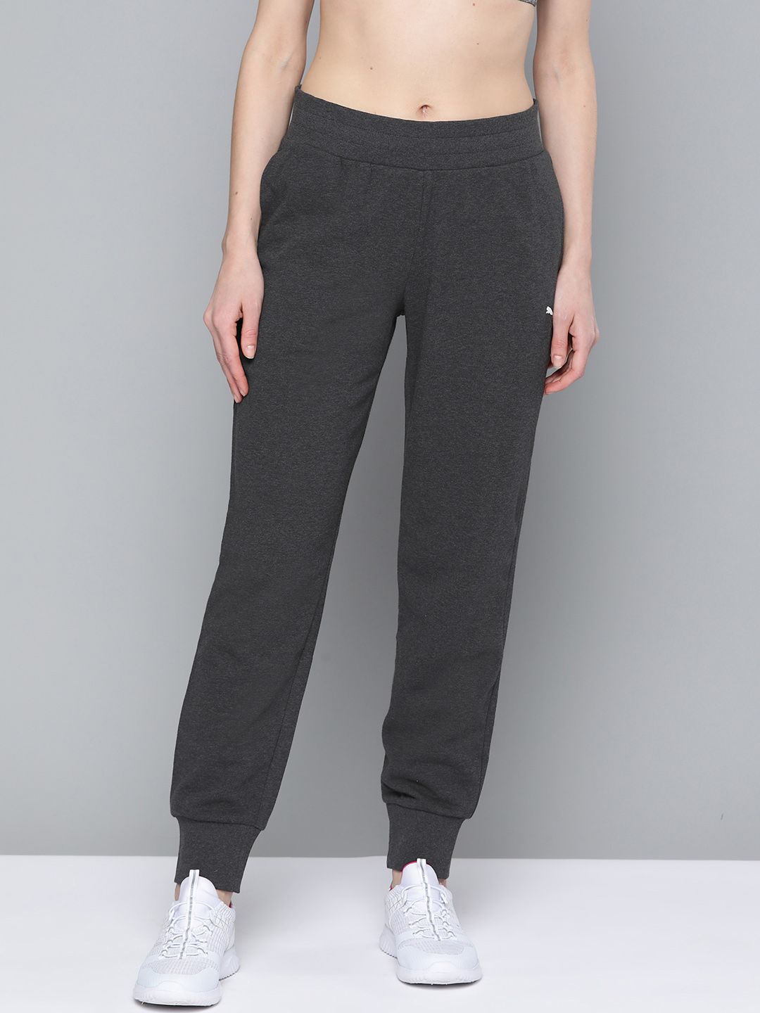 Puma Women Charcoal Grey ESS Solid Sustainable Joggers Price in India