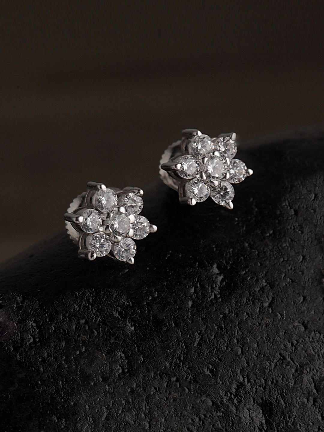 Clara Silver-Toned Contemporary Studs Price in India