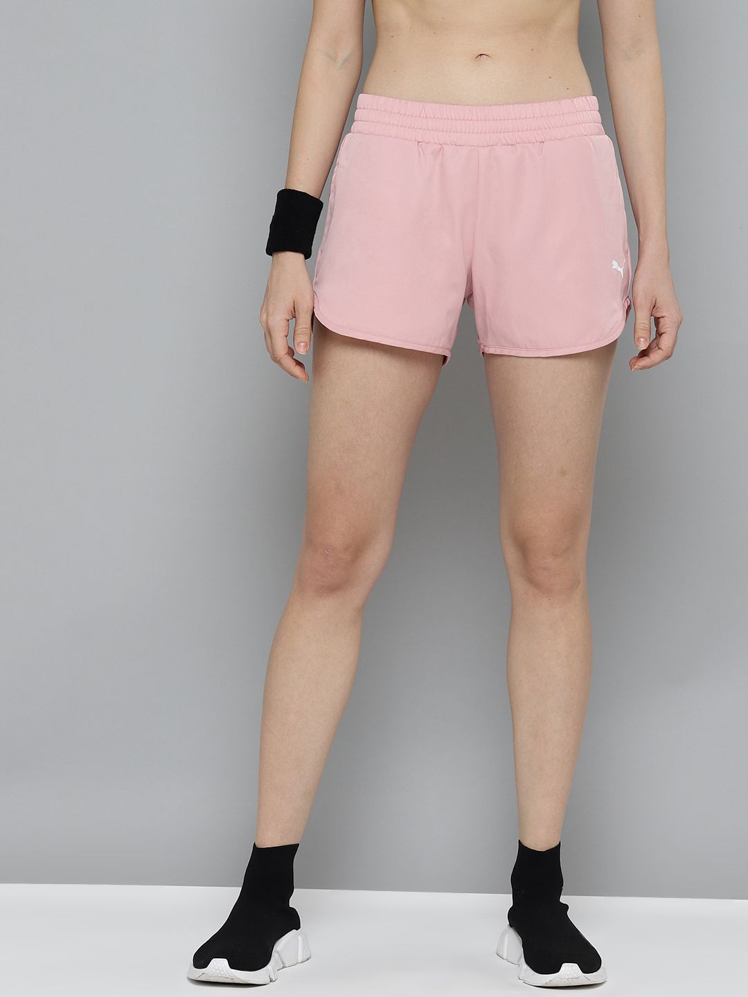 Puma Women Pink Solid Sustainable Sports Shorts Price in India