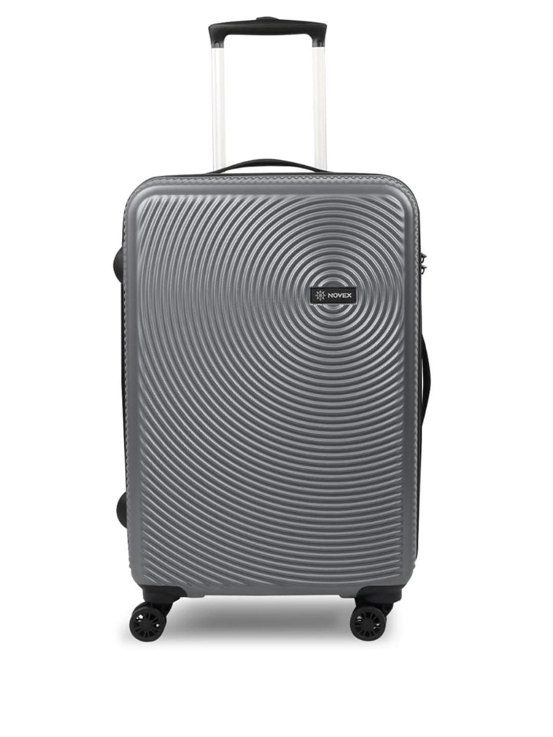 NOVEX Unisex Grey Textured Hard-Sided Cabin Suitcase Trolley Bag Price in India