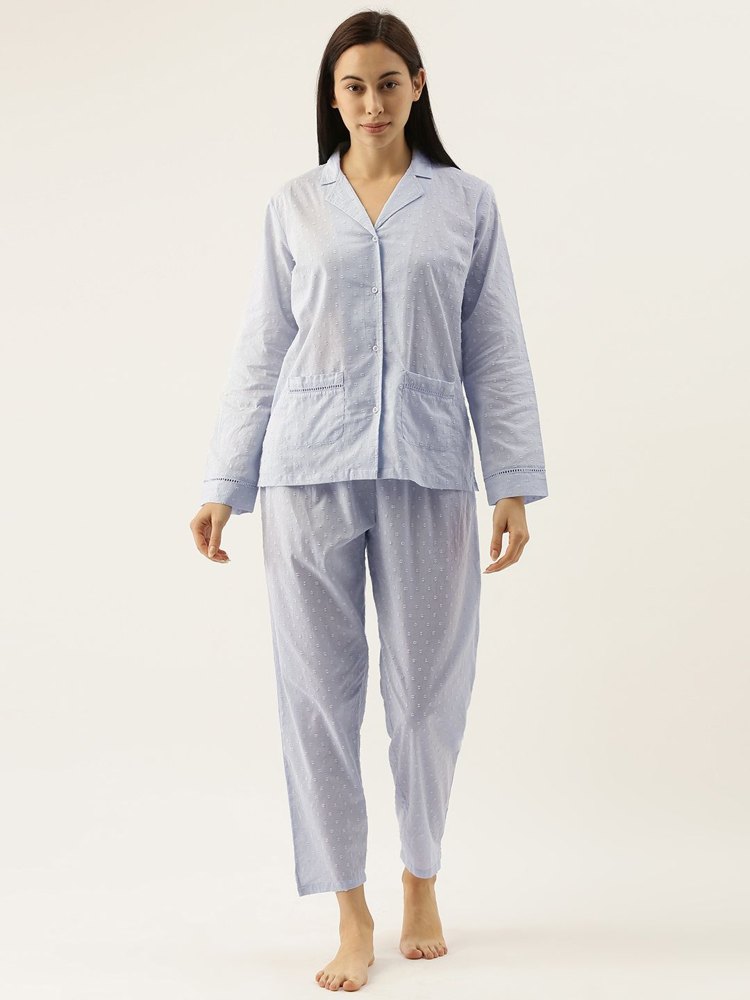 Slumber Jill Women 2 Pc Blue Printed Night suit Price in India