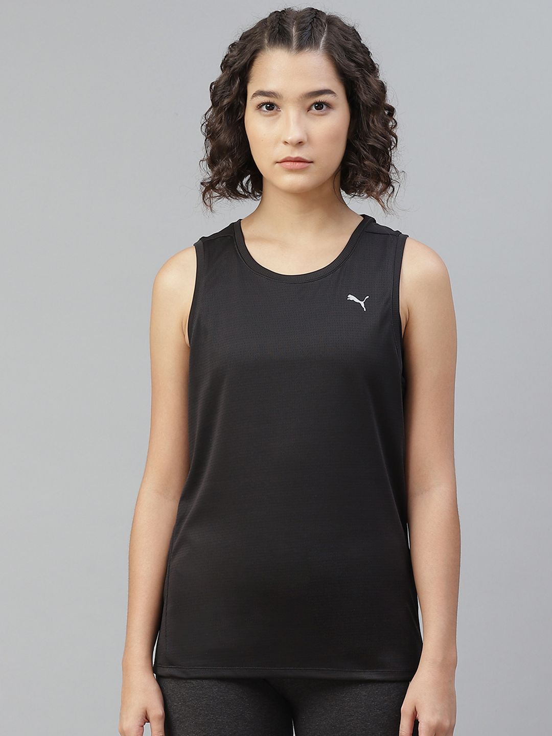 Puma Women Black Solid Favourite Running Tank T-shirt Price in India