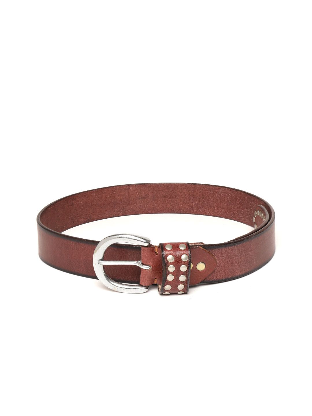 SASSAFRAS Women Brown Solid Leather Belt Price in India