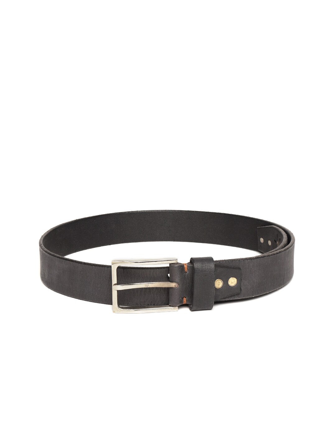SASSAFRAS Women Charcoal Grey Solid Leather Belt Price in India