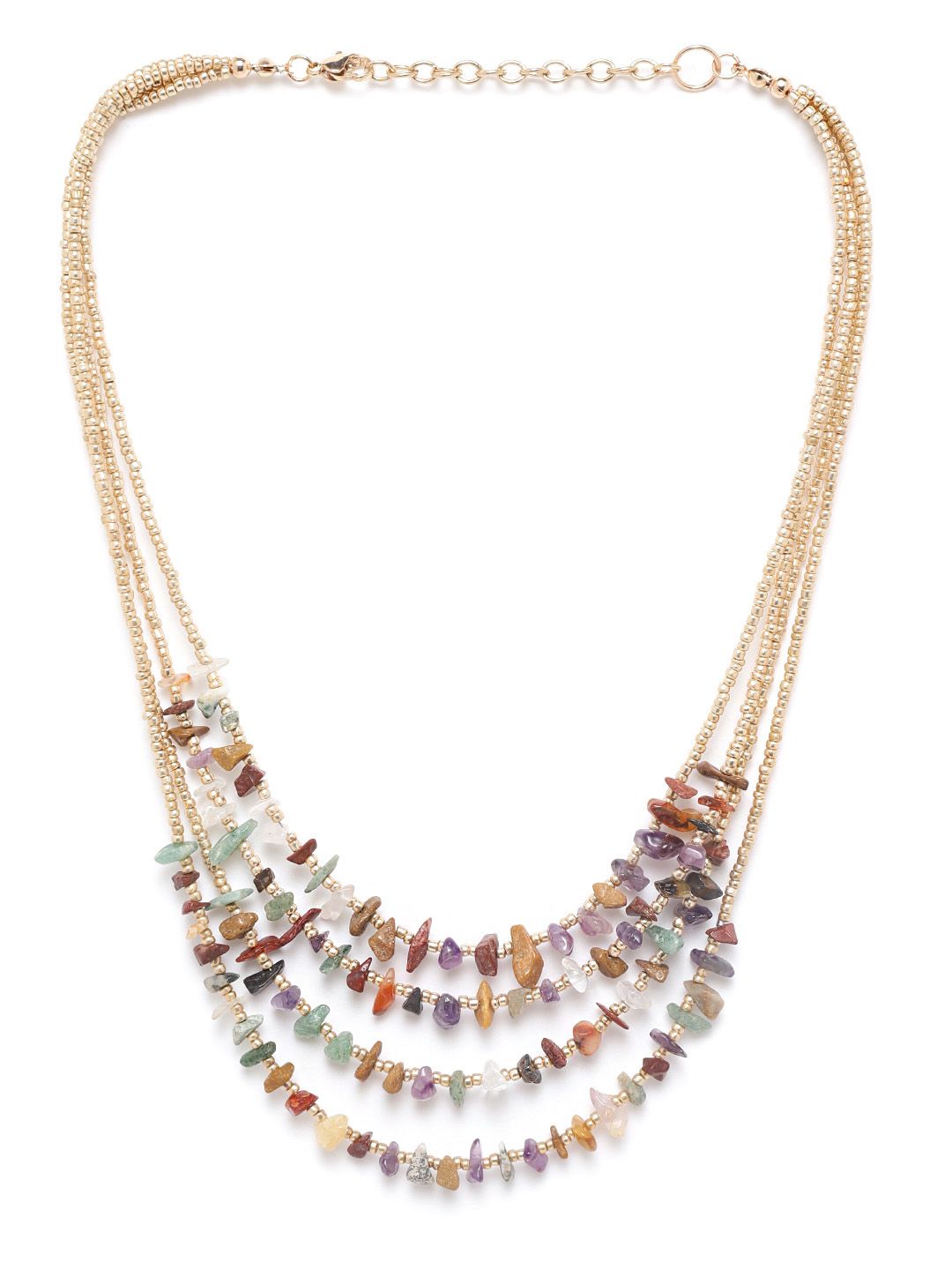 RICHEERA Multicoloured Beaded Layered Necklace Price in India