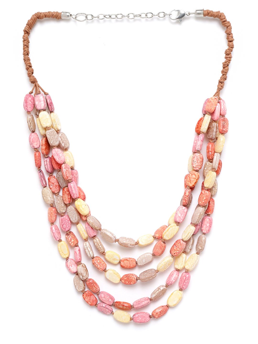 RICHEERA Multicoloured Beaded Layered Necklace Price in India