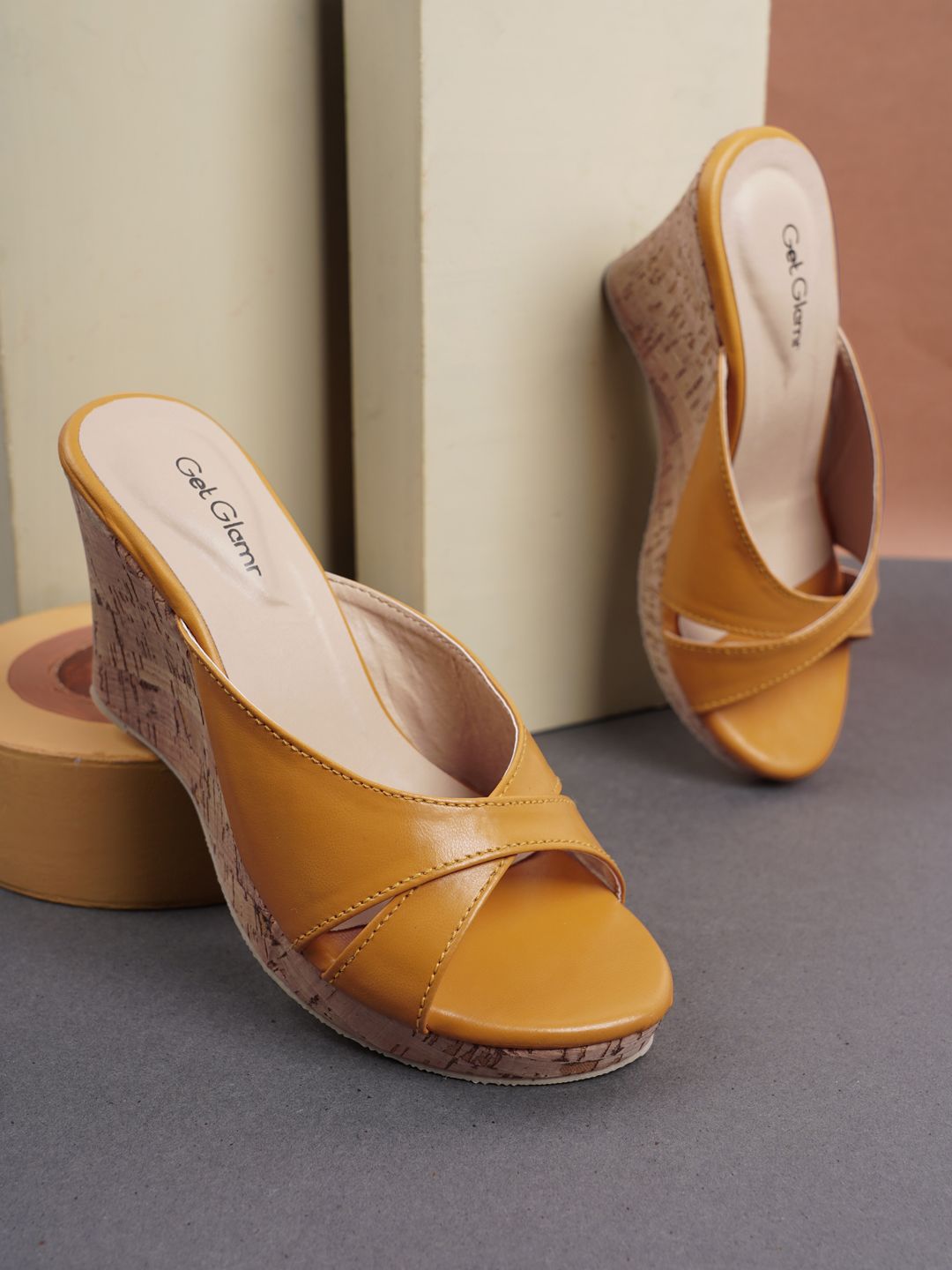 Get Glamr Women Mustard Solid Mules Price in India