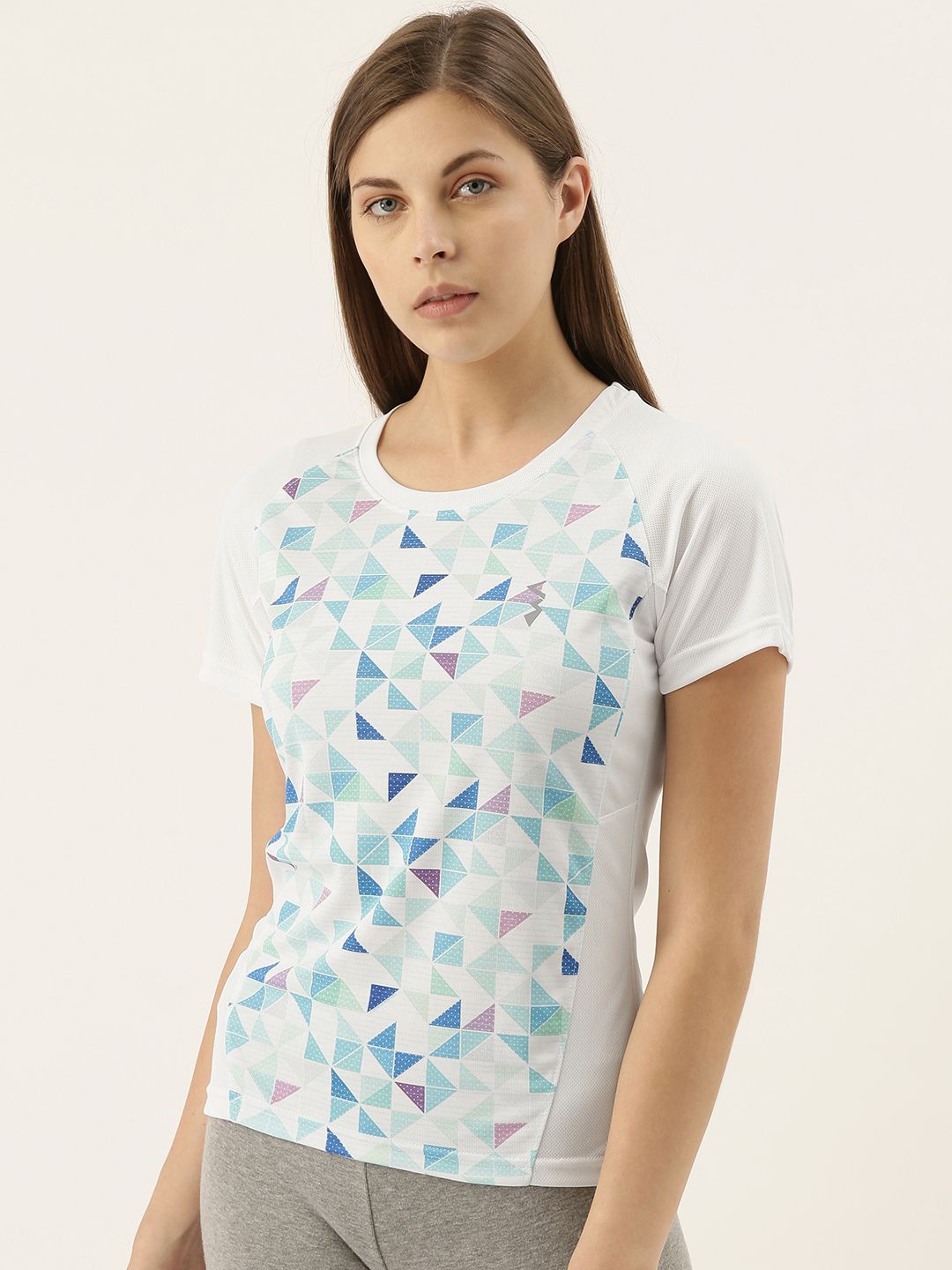 Campus Sutra Women White Printed Round Neck T-shirt