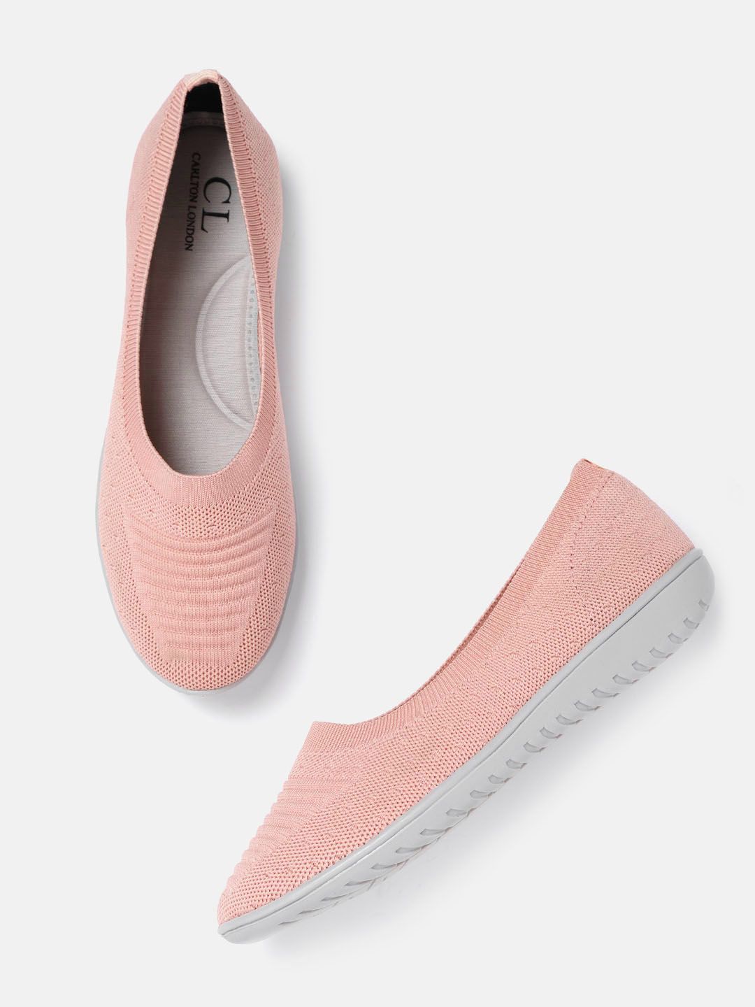 Carlton London sports Women Peach-Coloured Woven Design Ballerinas