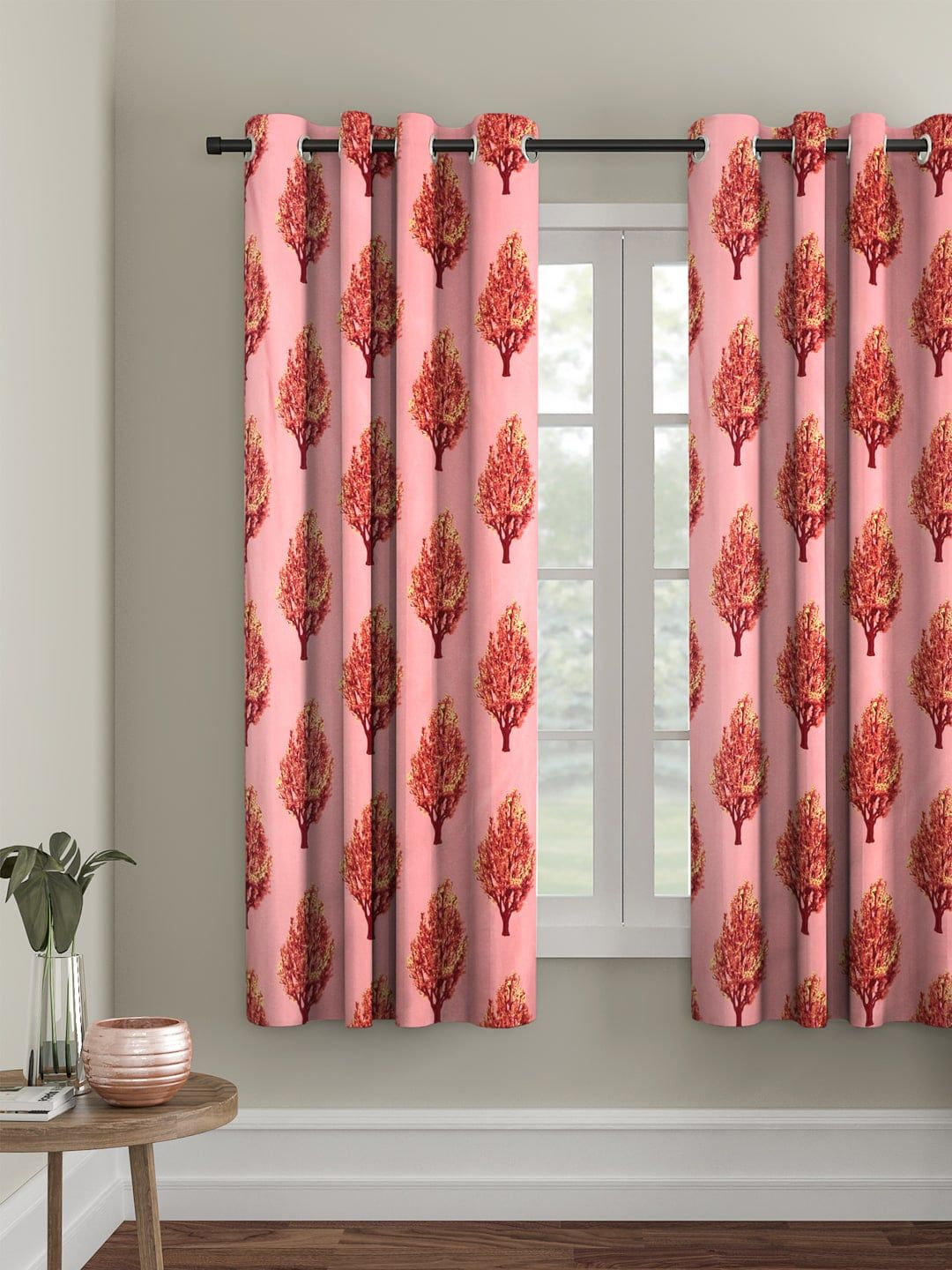 Cortina Pink Single Window Curtain Price in India