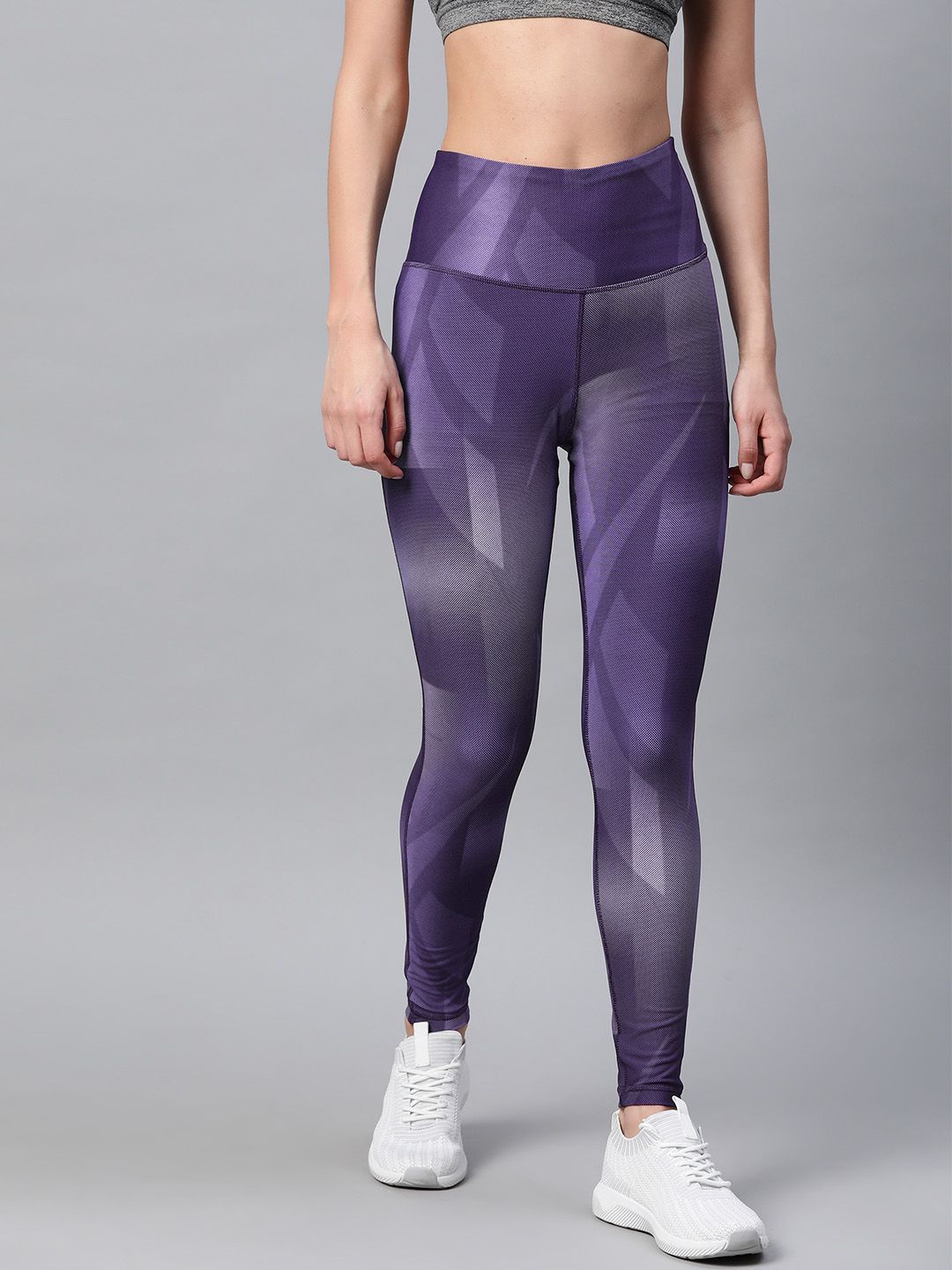 Reebok Women Sustainable Purple Printed SR Lux 2.0 High-Rise AOP Tights Price in India
