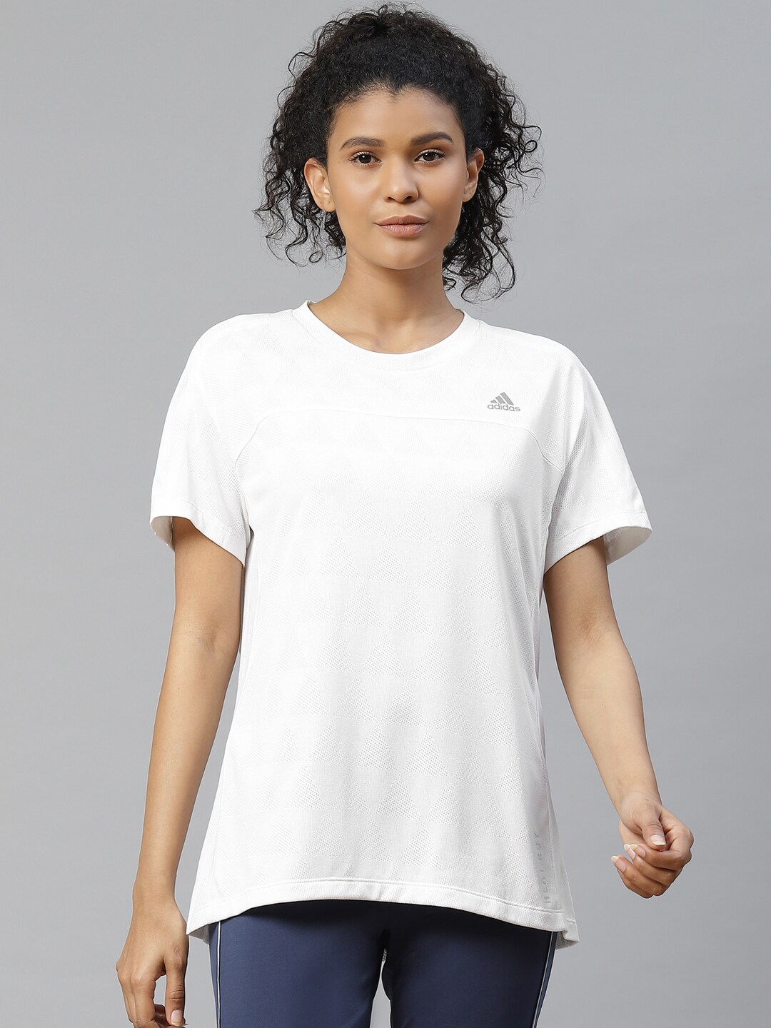 ADIDAS Women White Heat Ready Running T-Shirt Price in India
