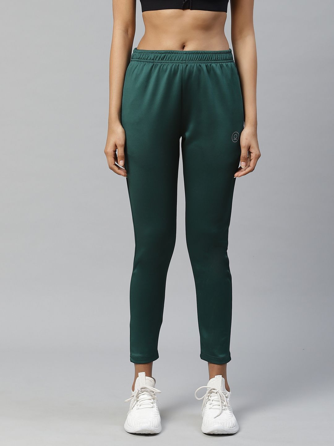 Chkokko Women Green Solid Slim Fit Workout Track Pants Price in India