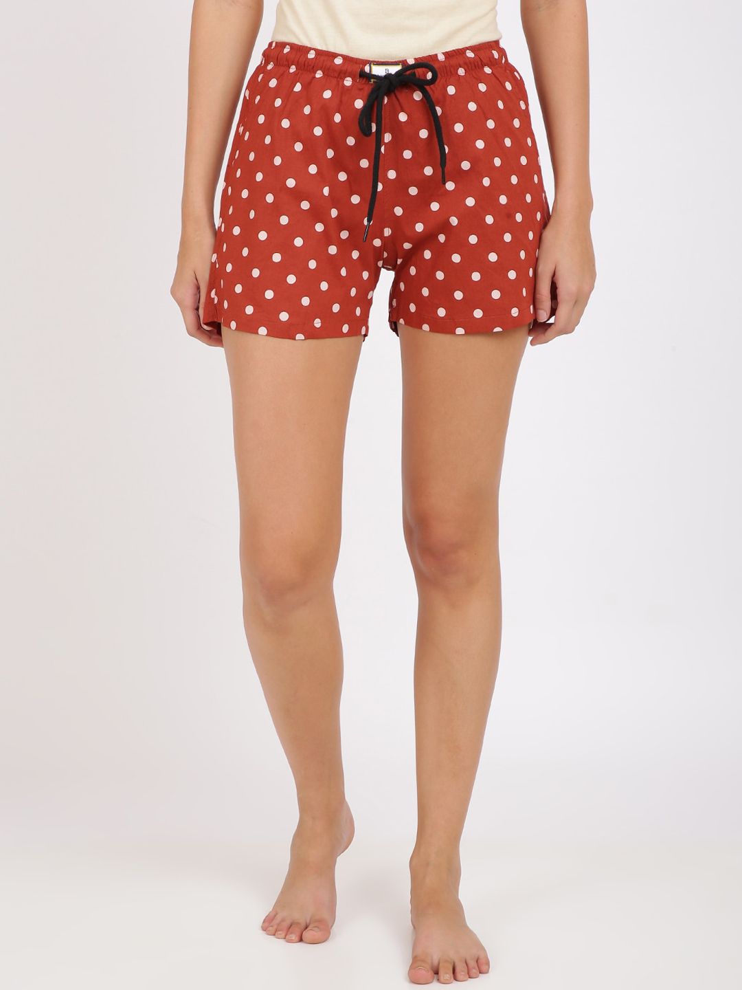 Bene Kleed Women Orange & White Printed Anti Bacterial Lounge Shorts BOWBS03SC05L35-4419 Price in India