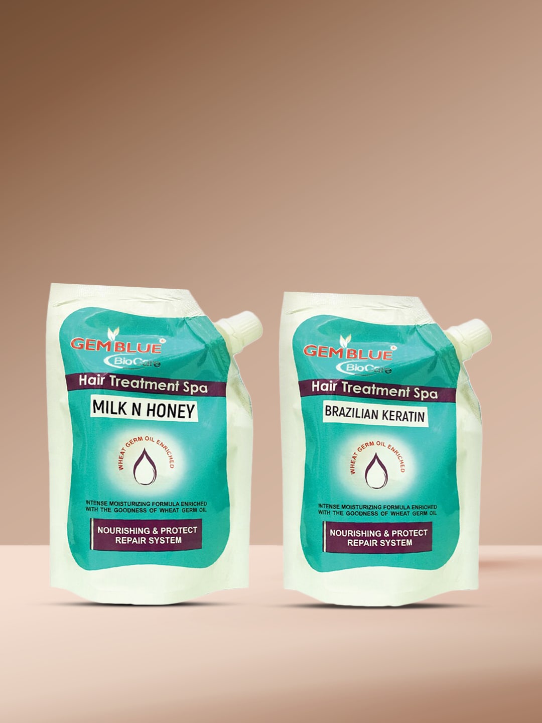 GEMBLUE BIOCARE Milk & Honey Hair Spa & Brazilian Keratin Hair Spa (Combo of 2) Price in India