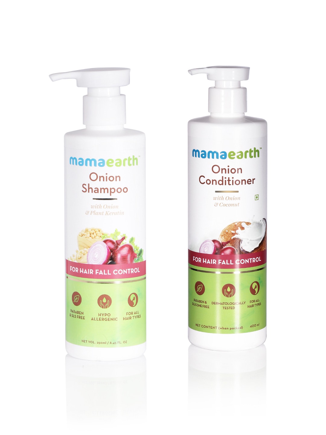 Mamaearth Unisex Set of Onion Hair Fall Control Sustainable Shampoo & Conditioner Price in India