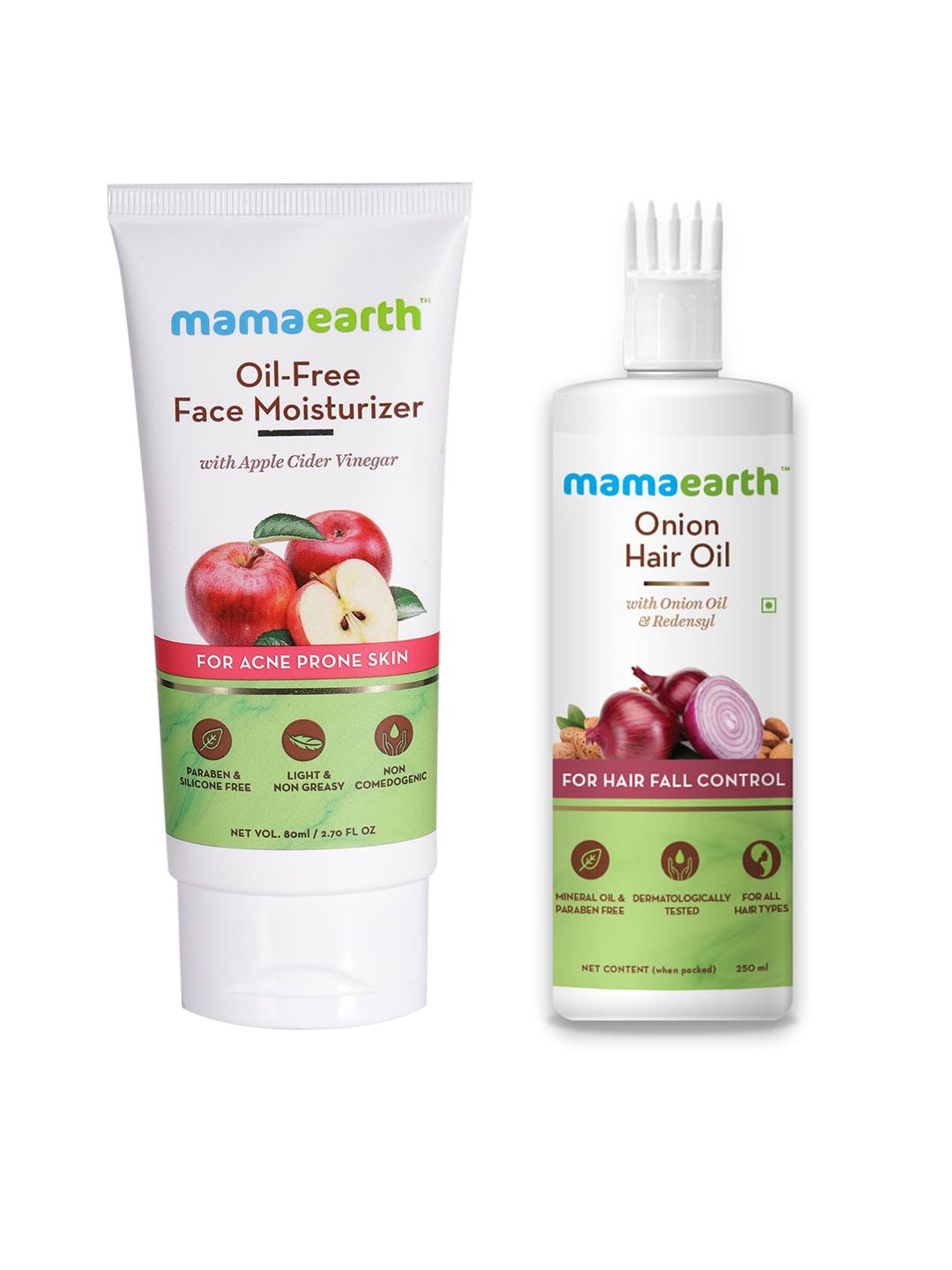 Mamaearth Sustainable Set of Oil-Free Face Moisturizer & Onion Hair Oil Price in India