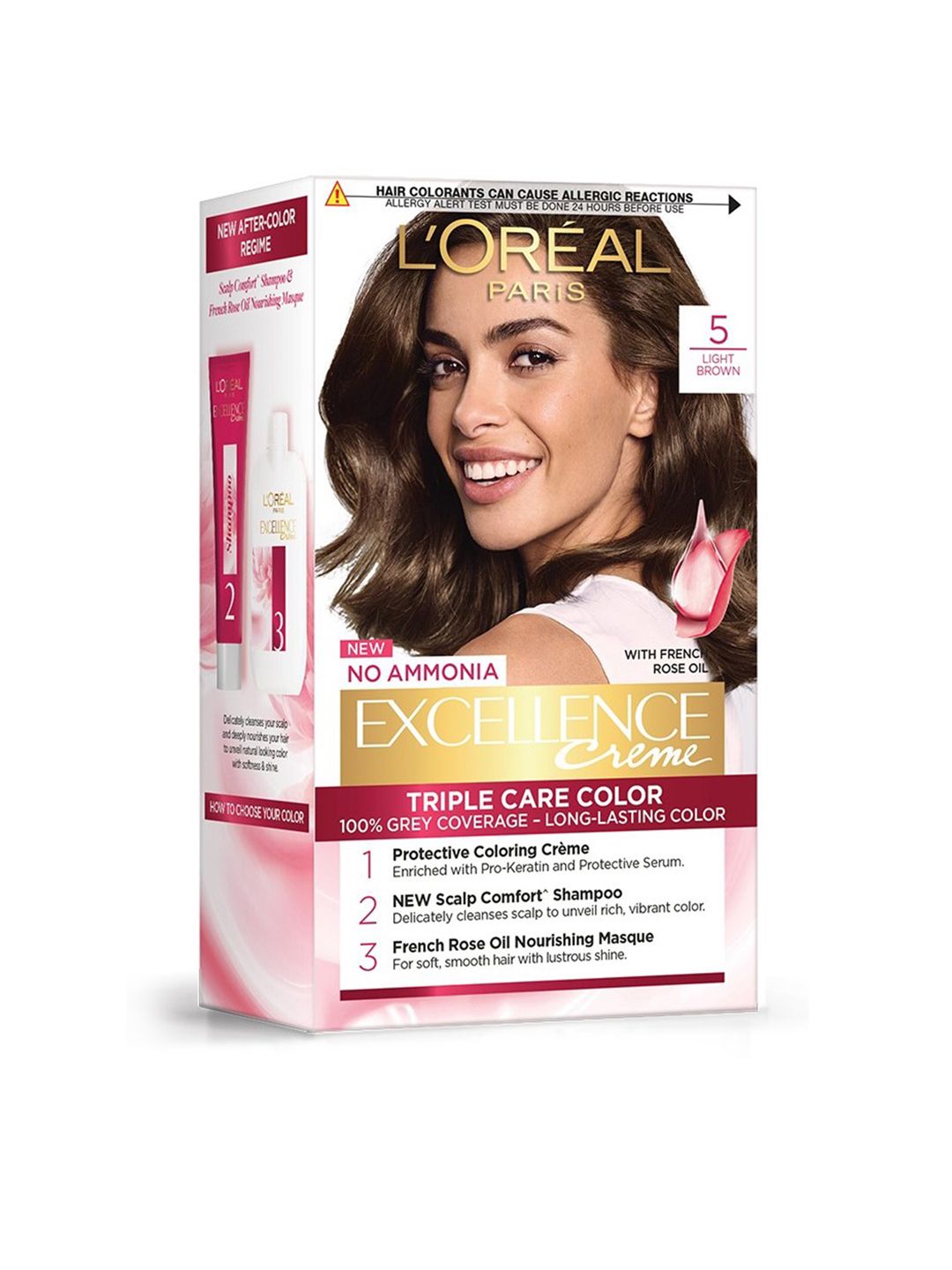 LOreal Paris Excellence Creme Hair Colour - Natural Brown 5 72ml+100g Price in India
