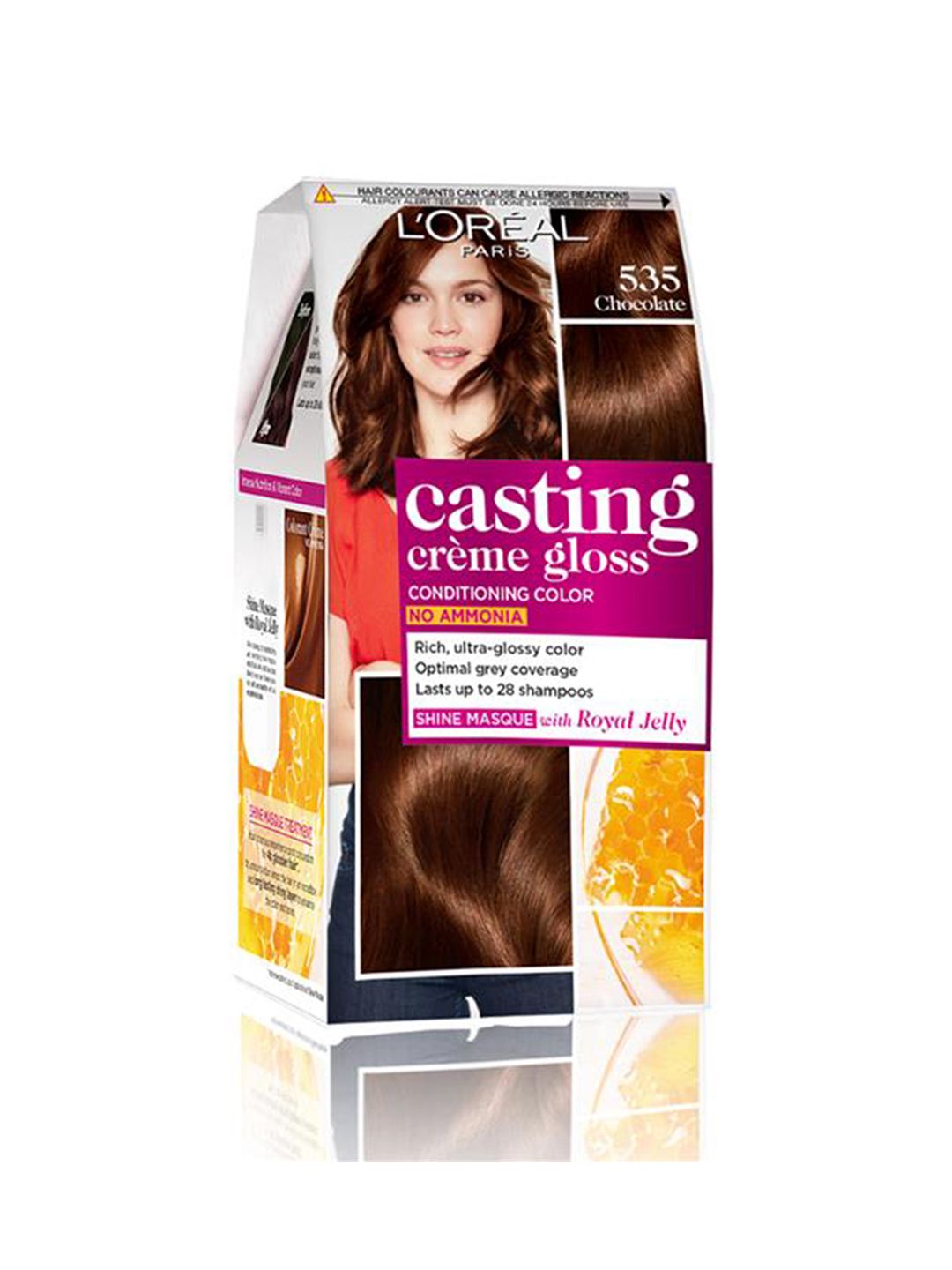 LOreal Paris Casting Creme Gloss Ammonia Free Hair Color 87.5g + 72 ml - Chocolate 535