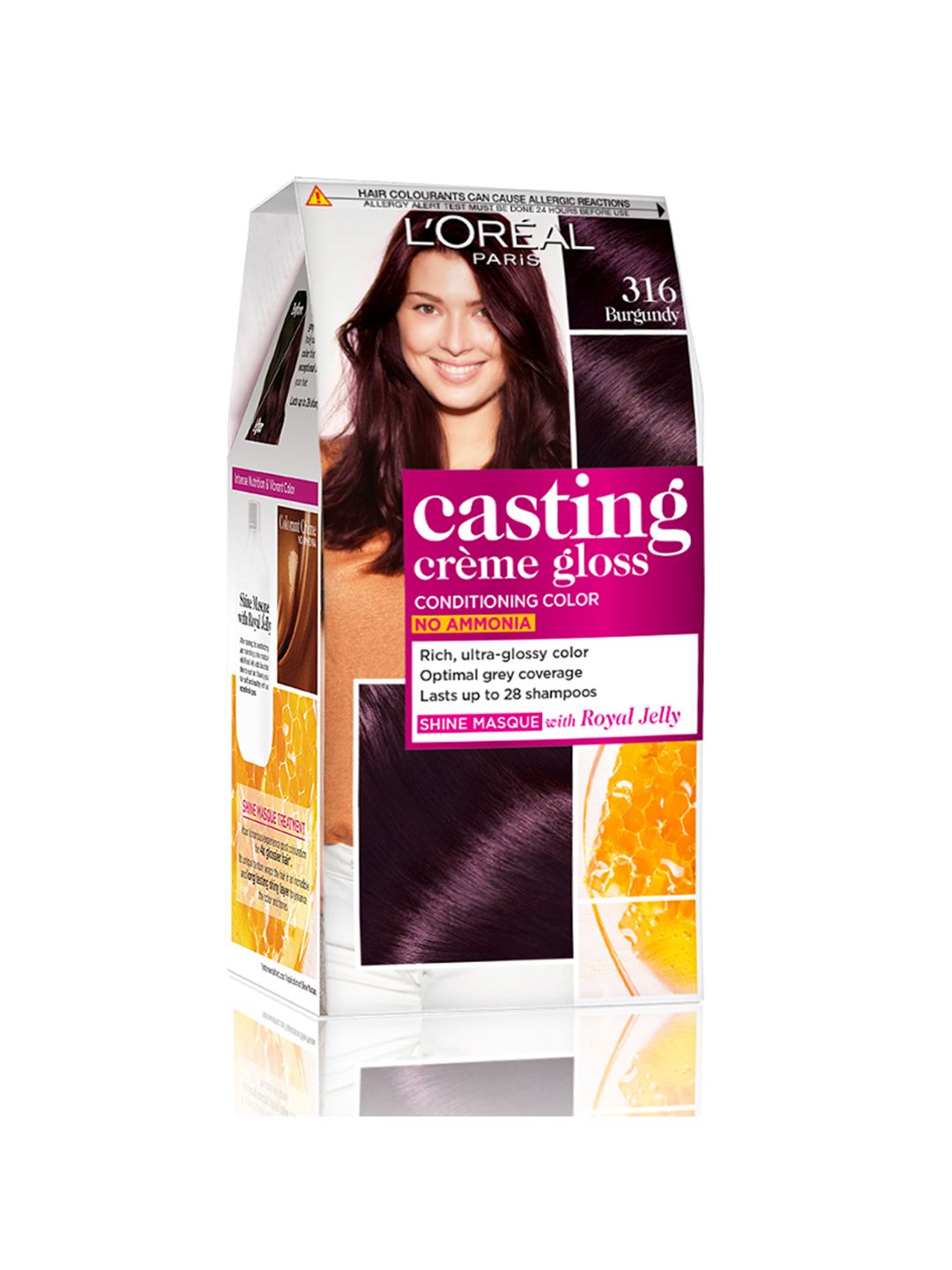 LOreal Paris Casting Creme Gloss Hair Color - 316 Burgundy 87.5g+72ml Price in India