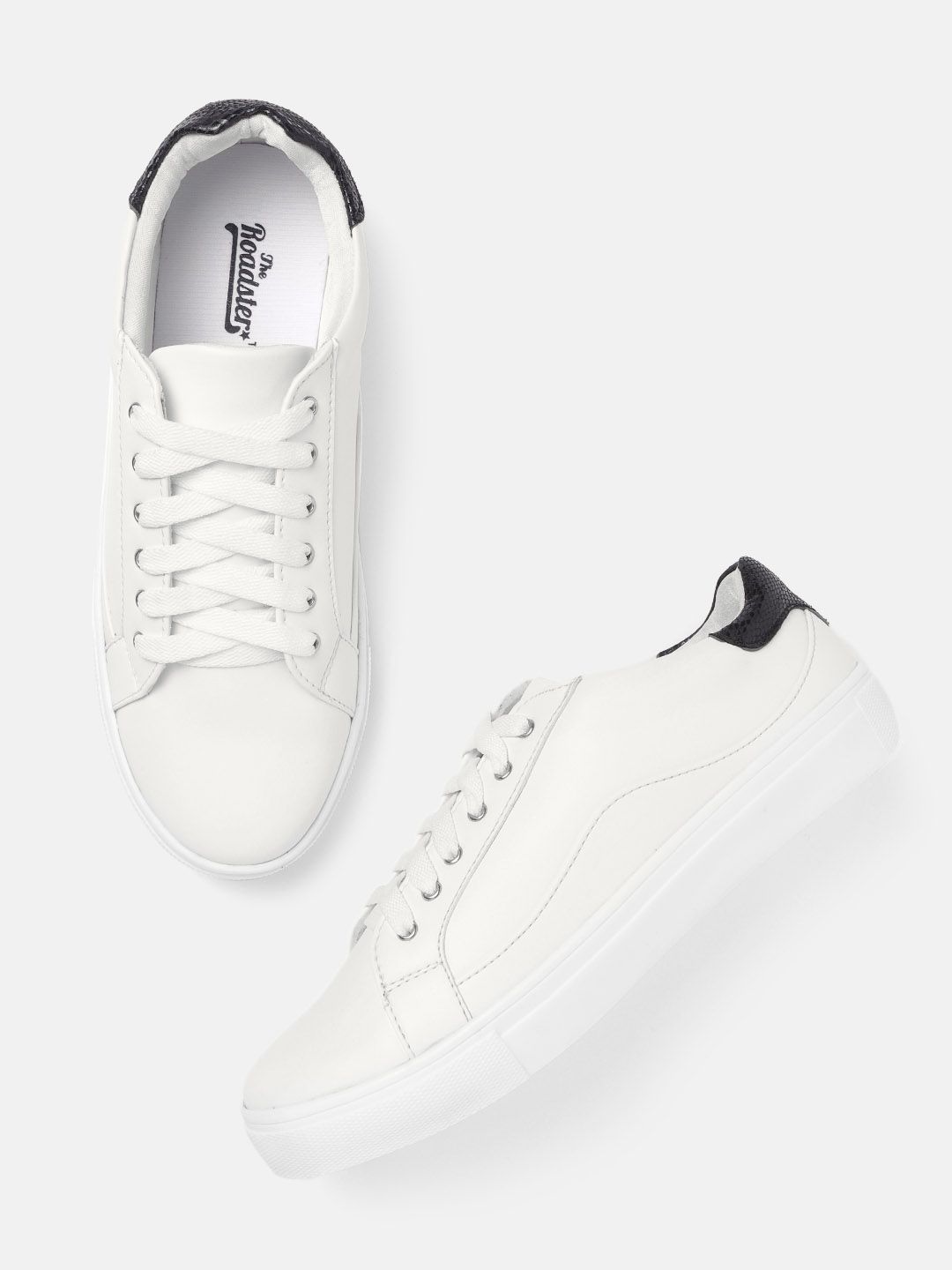 The Roadster Lifestyle Co Women White Solid Sneakers Price in India