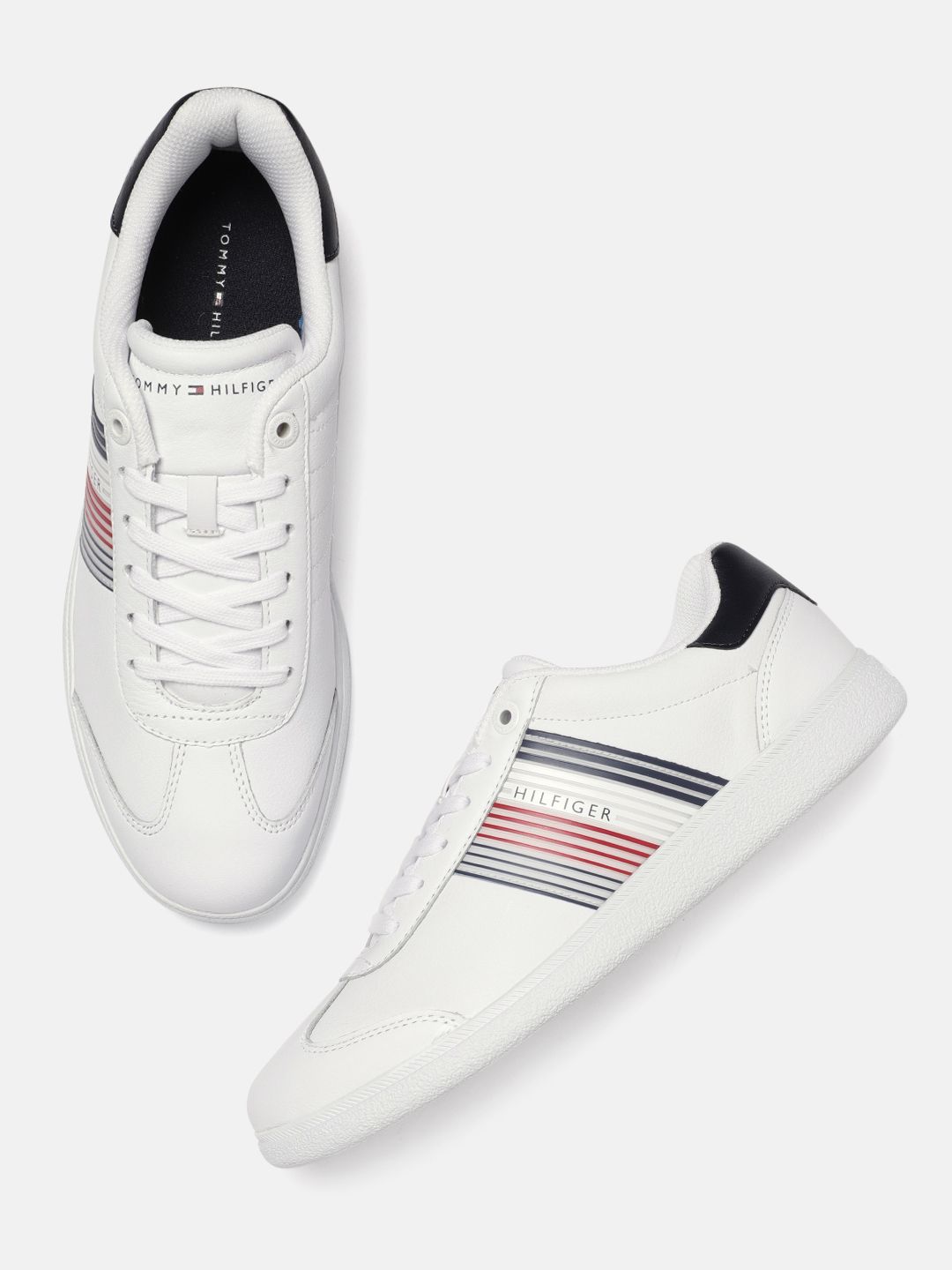 Tommy Hilfiger Men White ESSENTIAL CORPORATE Leather Sneakers