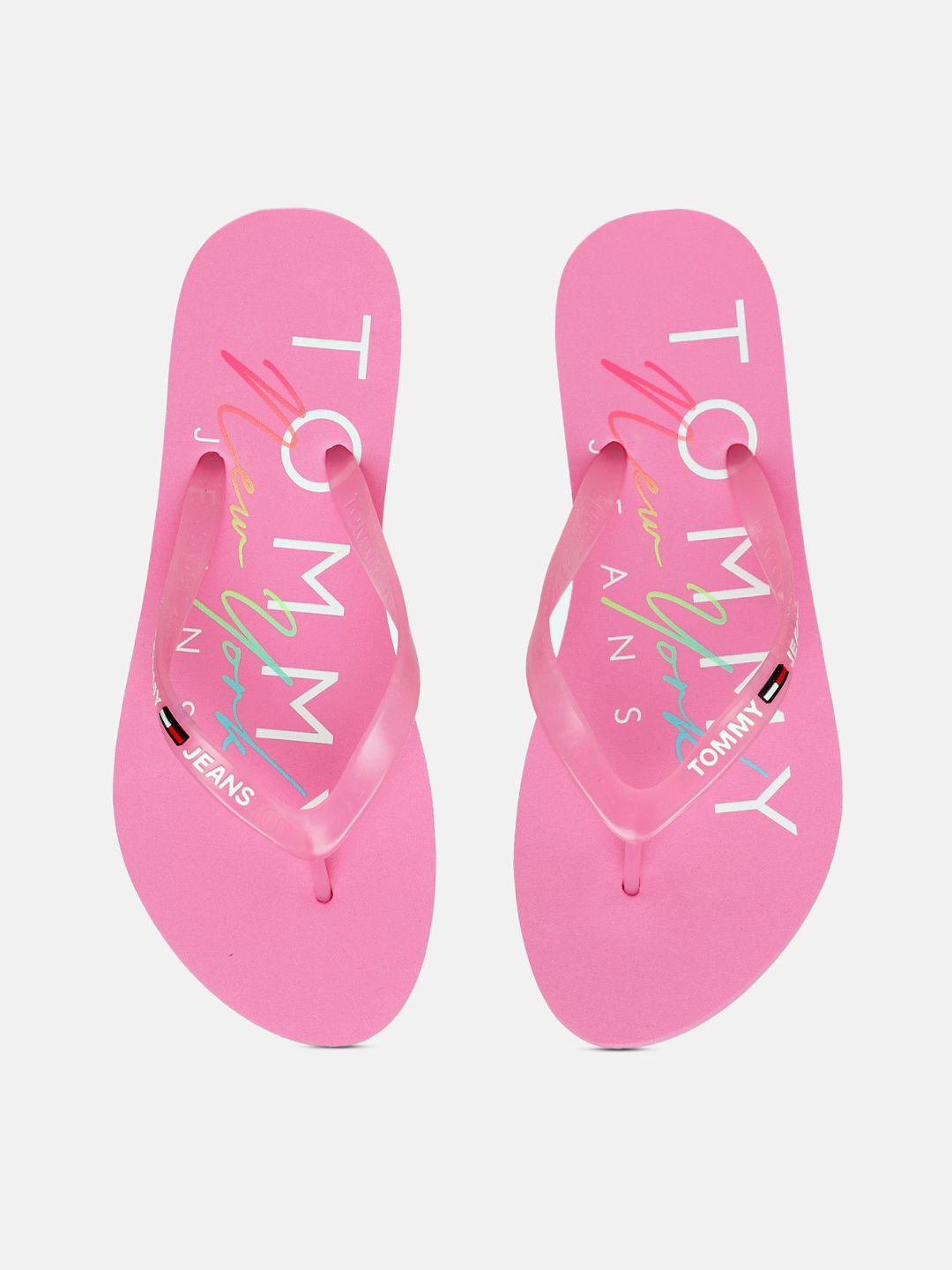 Tommy Hilfiger Women Pink Printed Thong Flip-Flops Price in India
