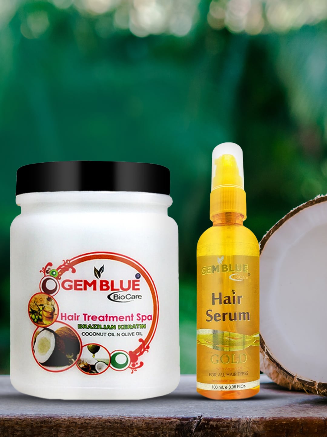 GEMBLUE BioCare Set of Brazilian Keratin Hair Spa & Gold Hair Serum Price in India