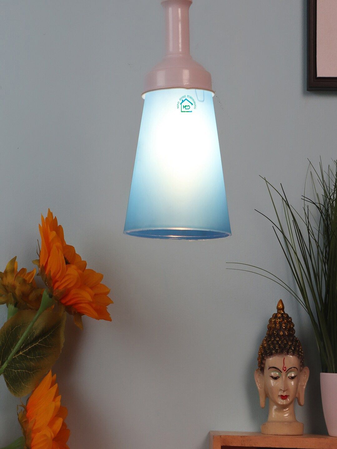 MFD HOME FURNISHING Blue Solid Hanging Light Price in India