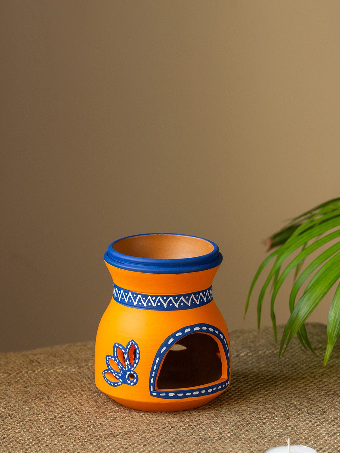 ExclusiveLane Orange & Blue Handpainted Aroma Oil Diffuser Price in India