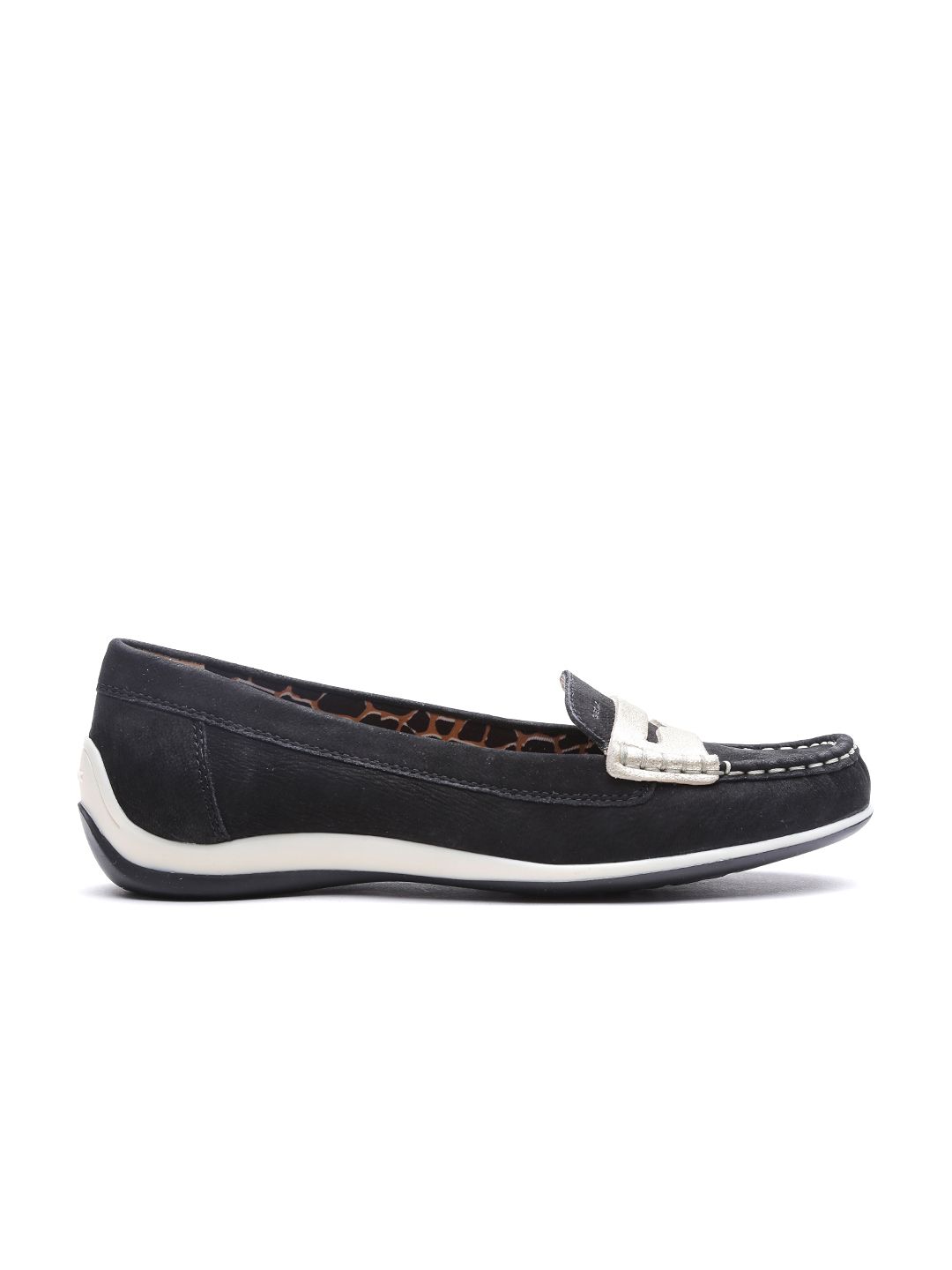 GEOX Respira Women Black Breathable Italian Patent Leather Loafers Price in India