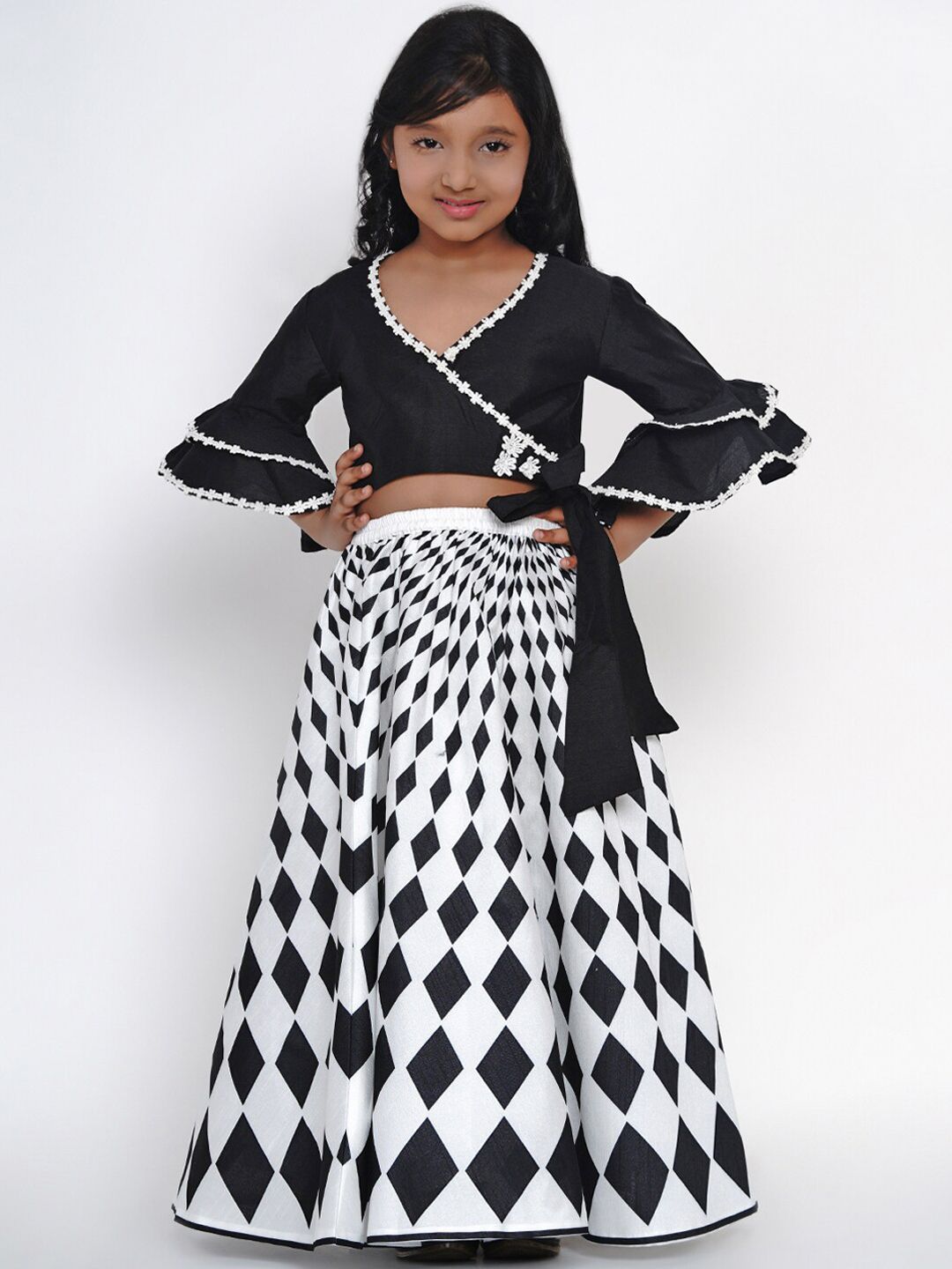 Bitiya by Bhama Black Ready to Wear Lehenga with Top