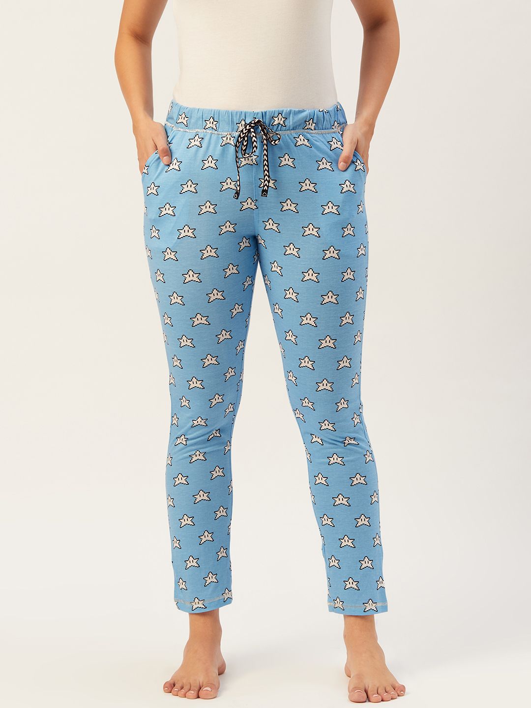 Sweet Dreams Women Assorted Cotton Star Print Lounge Pants Price in India