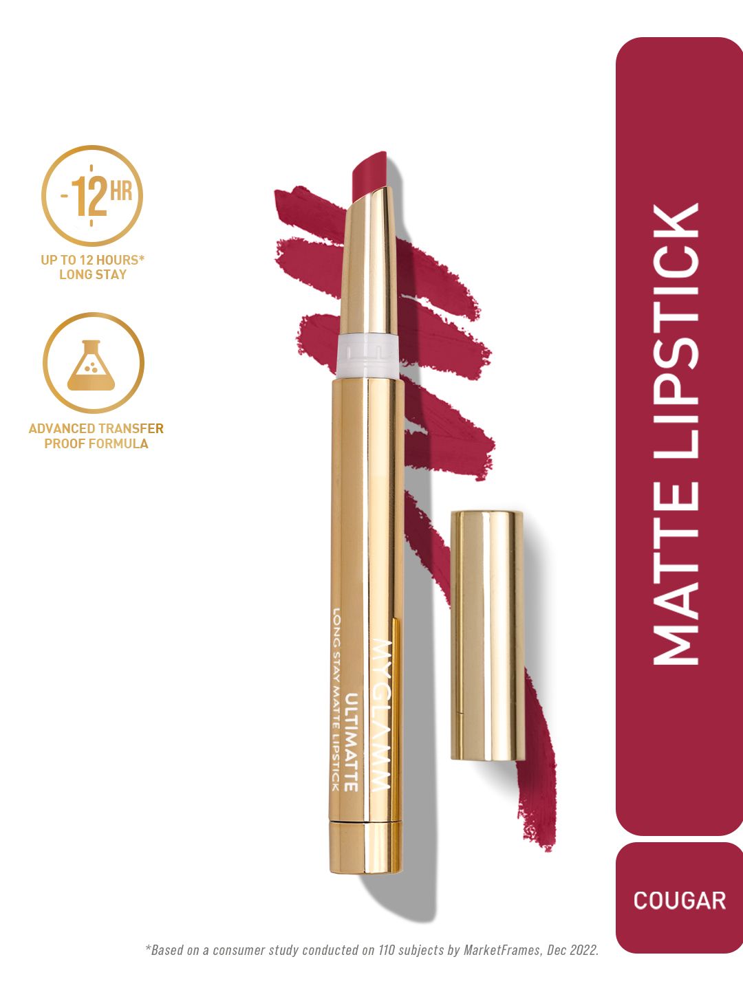 MyGlamm Ultimatte Long Stay Matte Lipstick-Cougar-1.3g